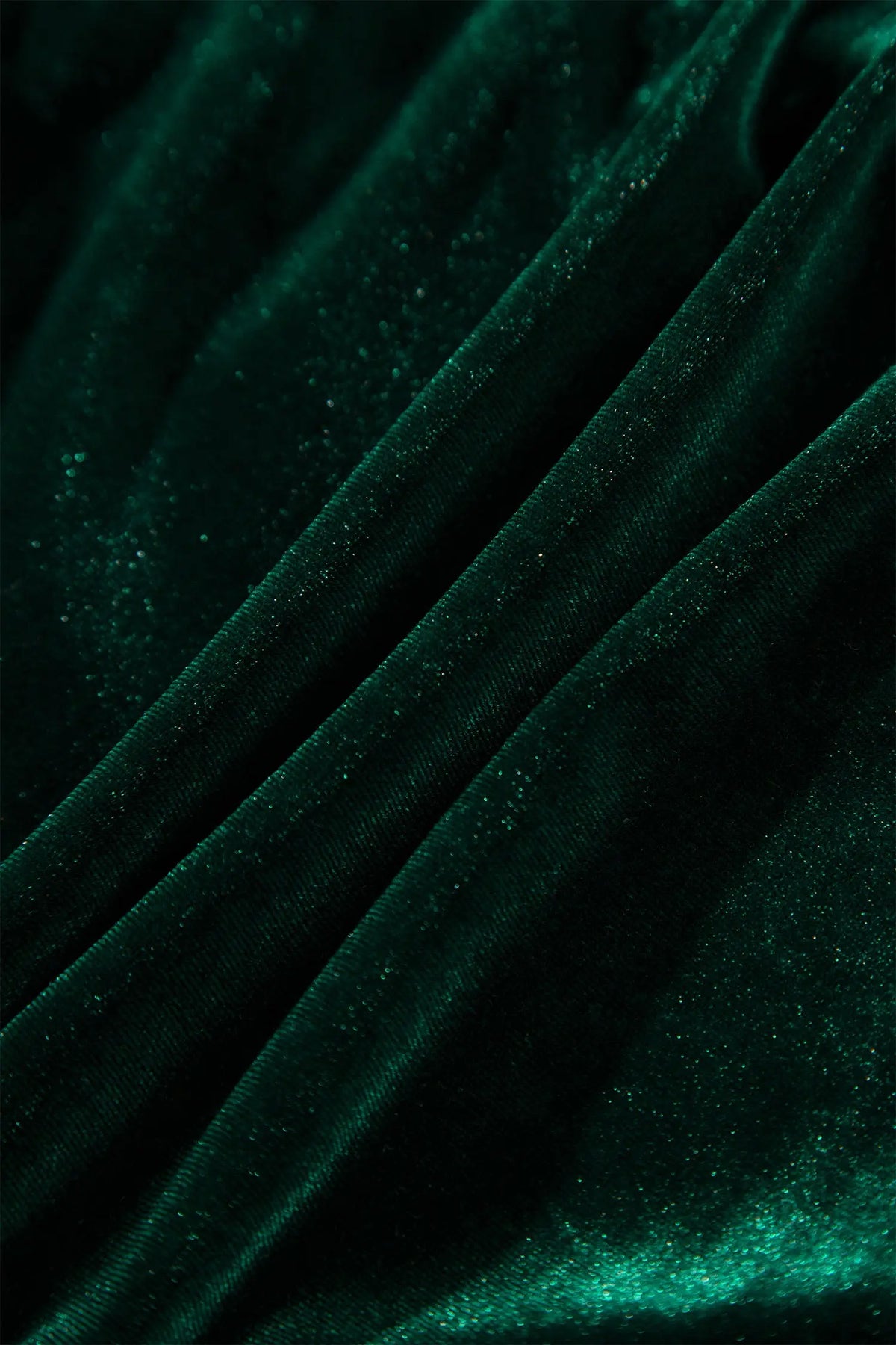 Blackish Green Velvet Short Sleeve Shirred Waist Tiered Plus Size Maxi Dress
