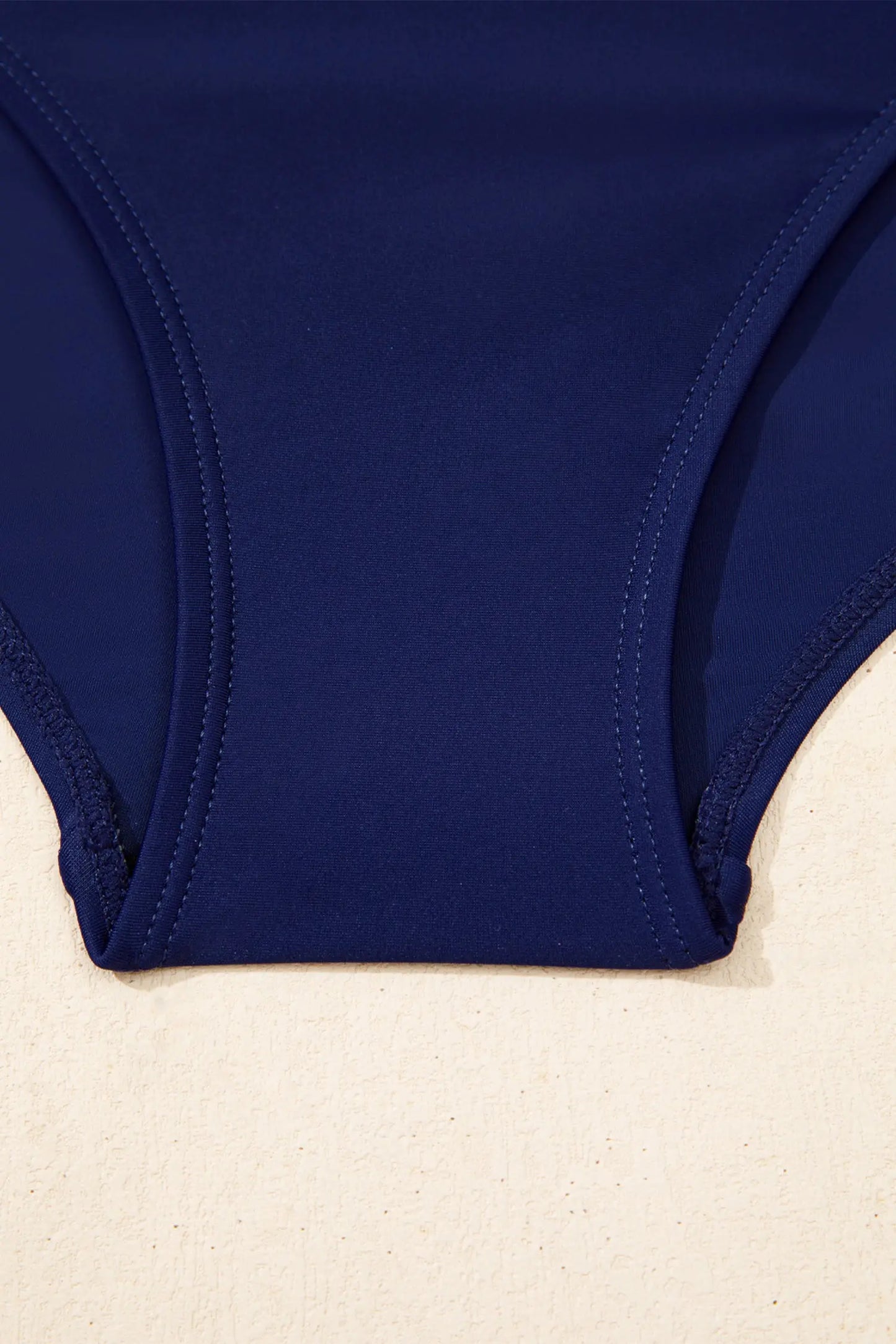 Blue Stripe Patchwork Crossed Straps One Piece Swim Dress