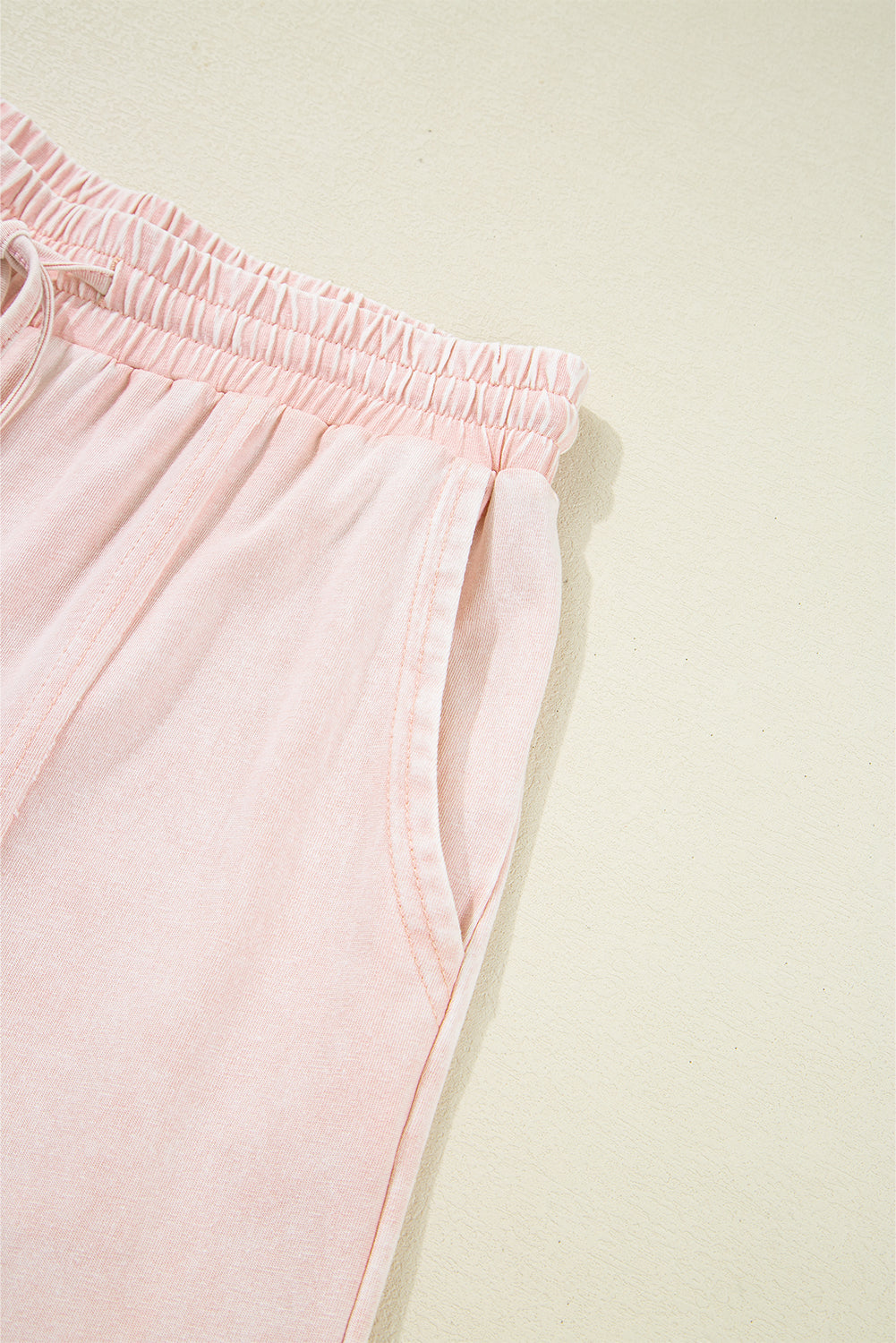 Buckskin Flower Patch Mineral Washed Terry Knit Cropped Wide Leg Pants