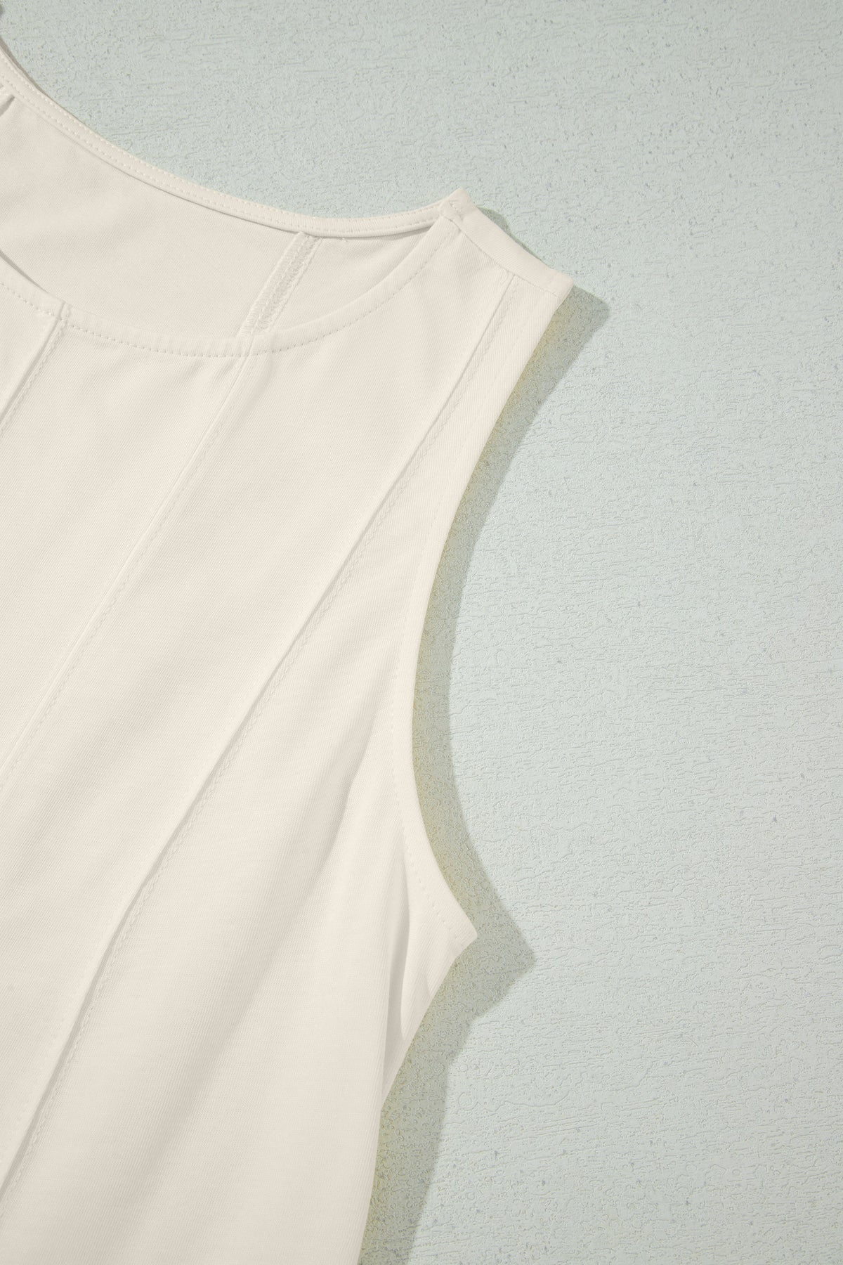 Cotton Stitched Detail Loose Tank Top 2pcs Short Set