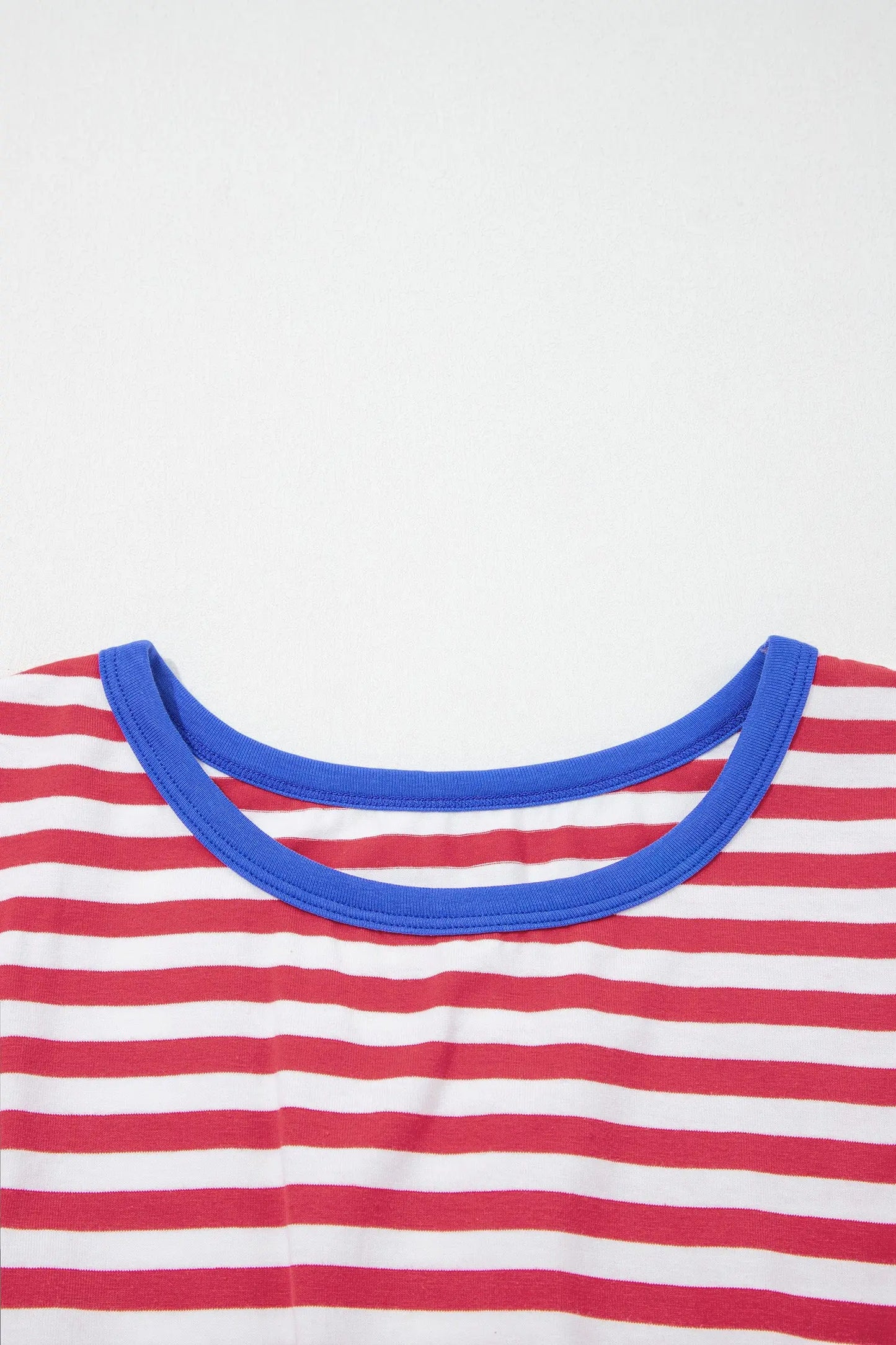 Sky Blue Stripe Nautical Tie Contrast Trim Round Neck T Shirt Mini Dress Nataliz