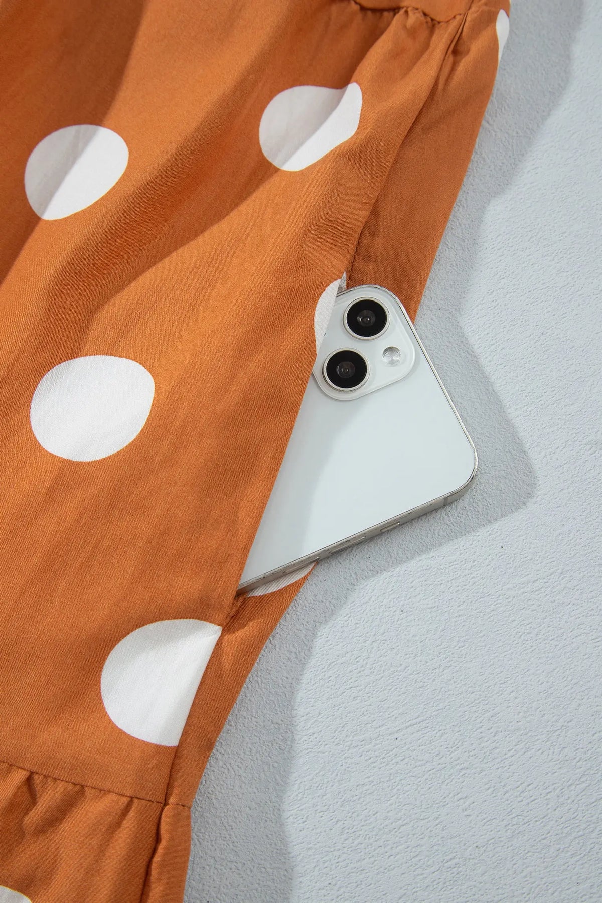 Brown Polka Dot Long Sleeve Tie Waist Casual Shift Mini Dress
