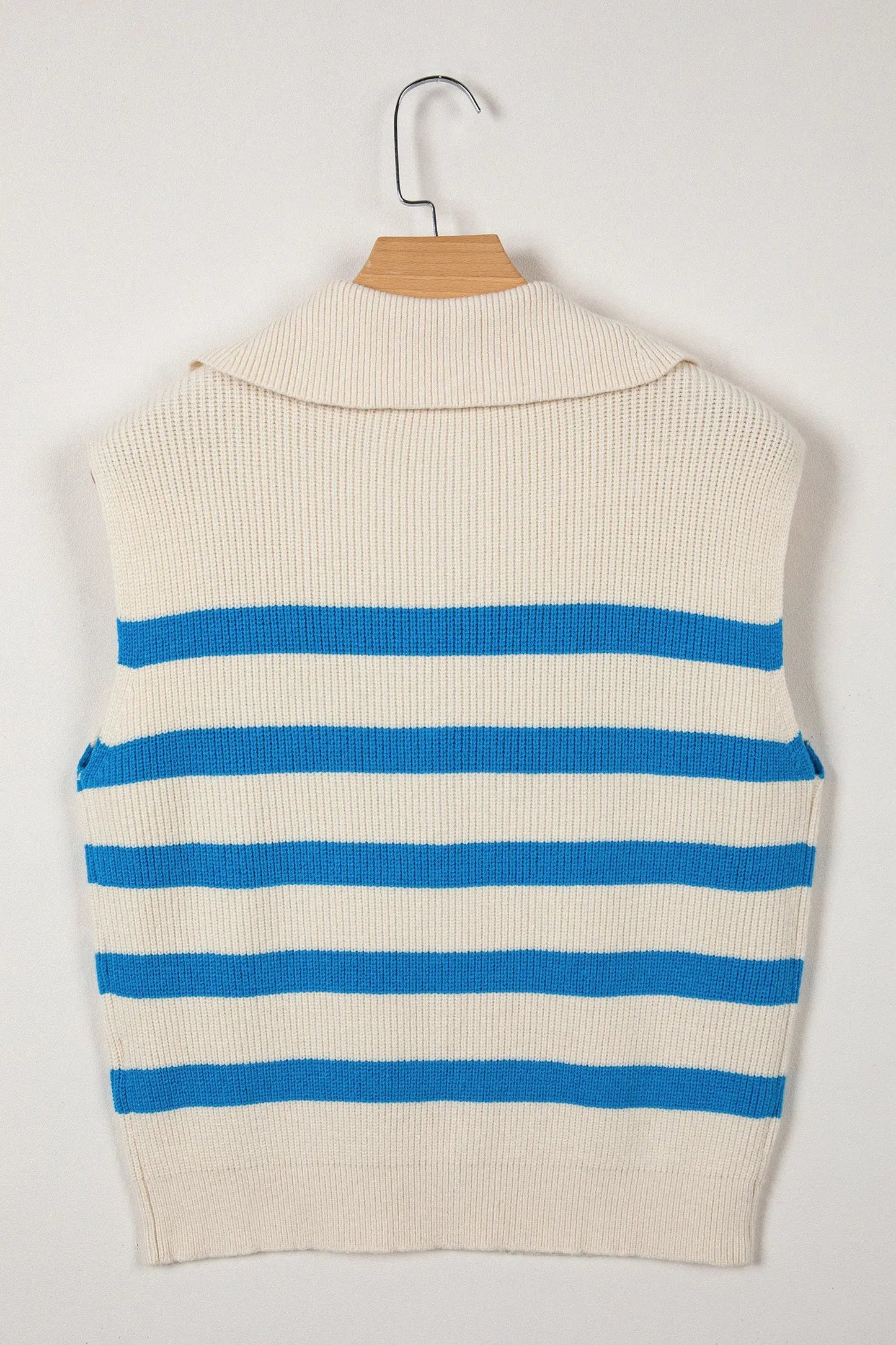 Chicory Coffee Ribbed Half Zip Collared Sweater Vest