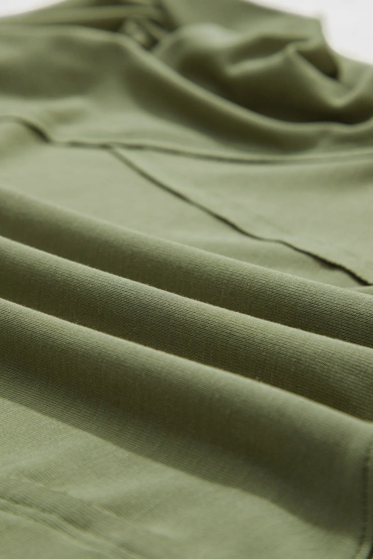 Guacamole Green Round Neck Paneling Long Sleeve Top