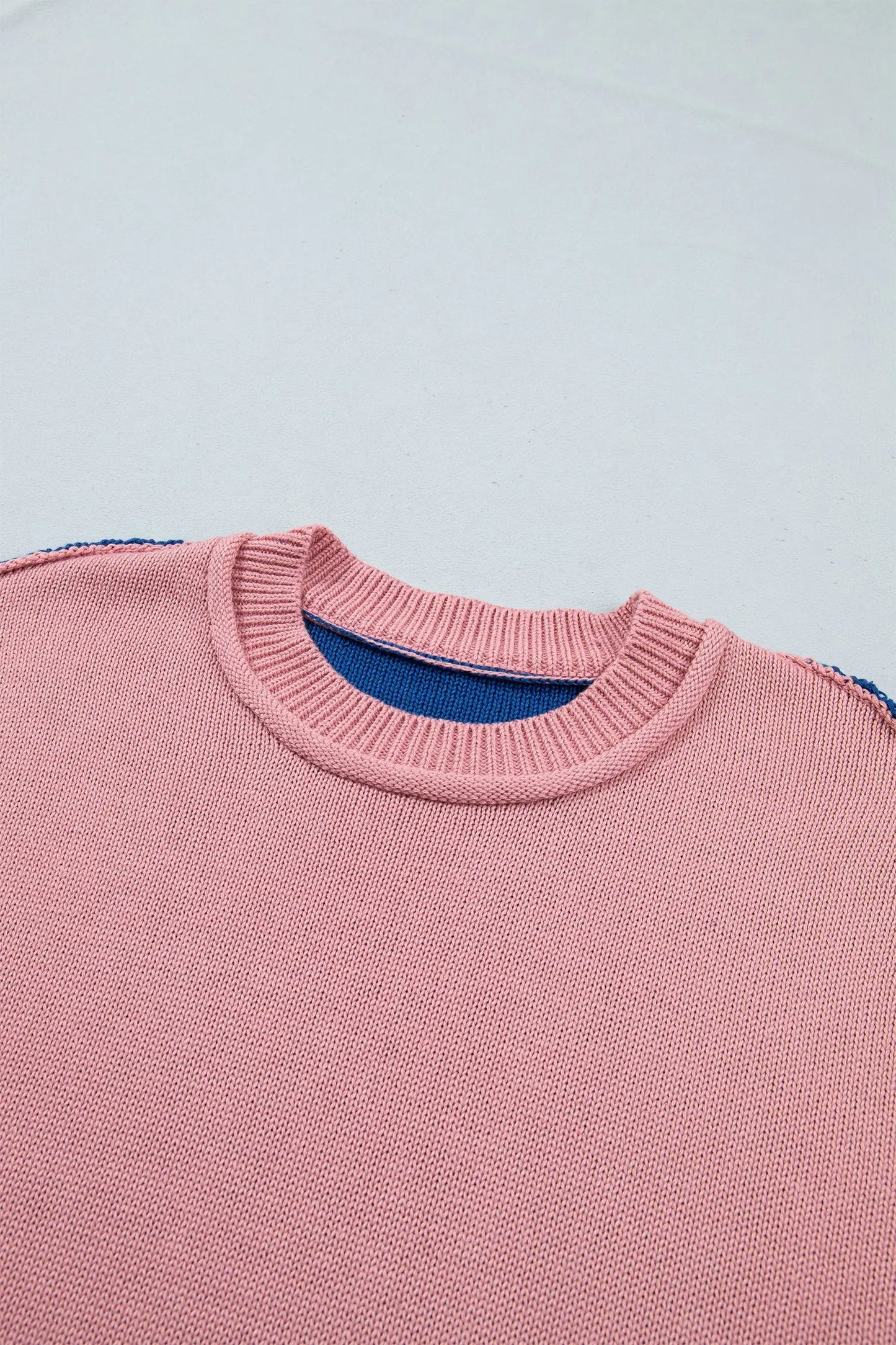 Multicolour Western Colorblock Patchwork Striped Long Sleeve Pullover Sweater