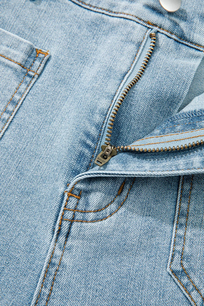 Beau Blue Solid Full-Length Regular Pocket Detail Wholesale Denim Jeans