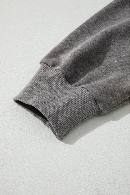 Dark Grey Cute Halloween Ghost Print Mineral Wash Oversize Hoodie