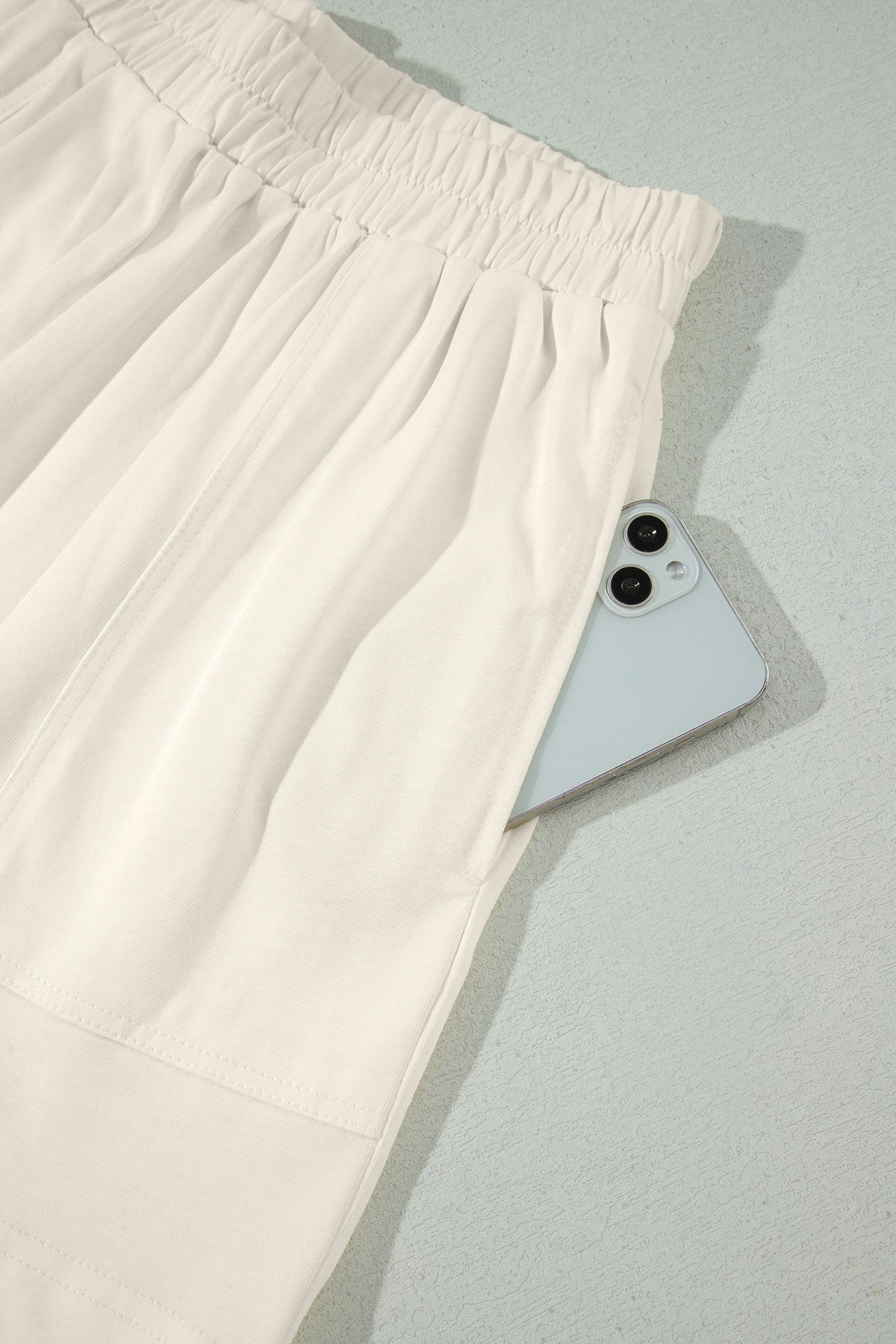 Cotton Stitched Detail Loose Tank Top 2pcs Short Set