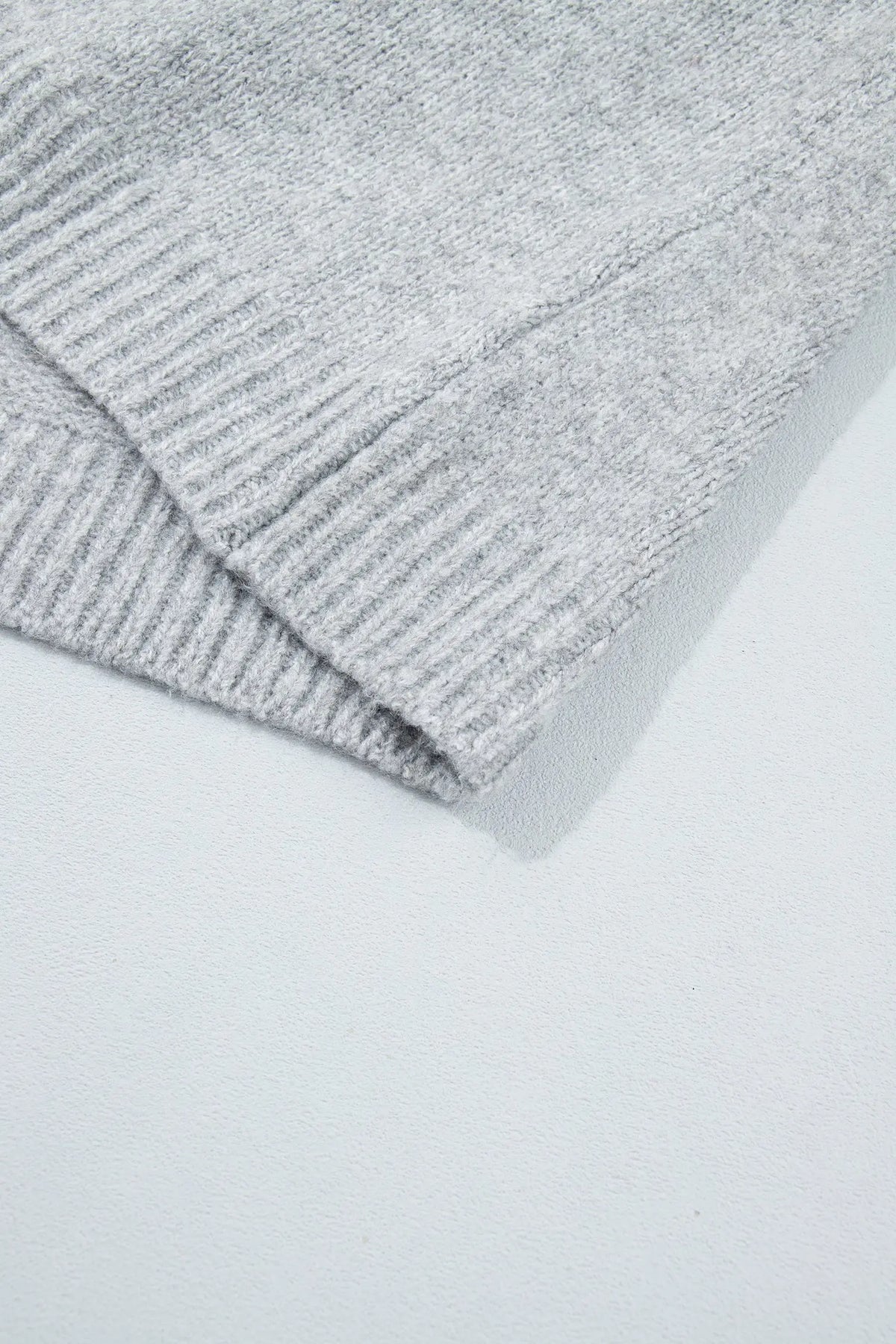 Gray Geometric Detail Round Neck Winter Sweater detail view · nz-alt-v1