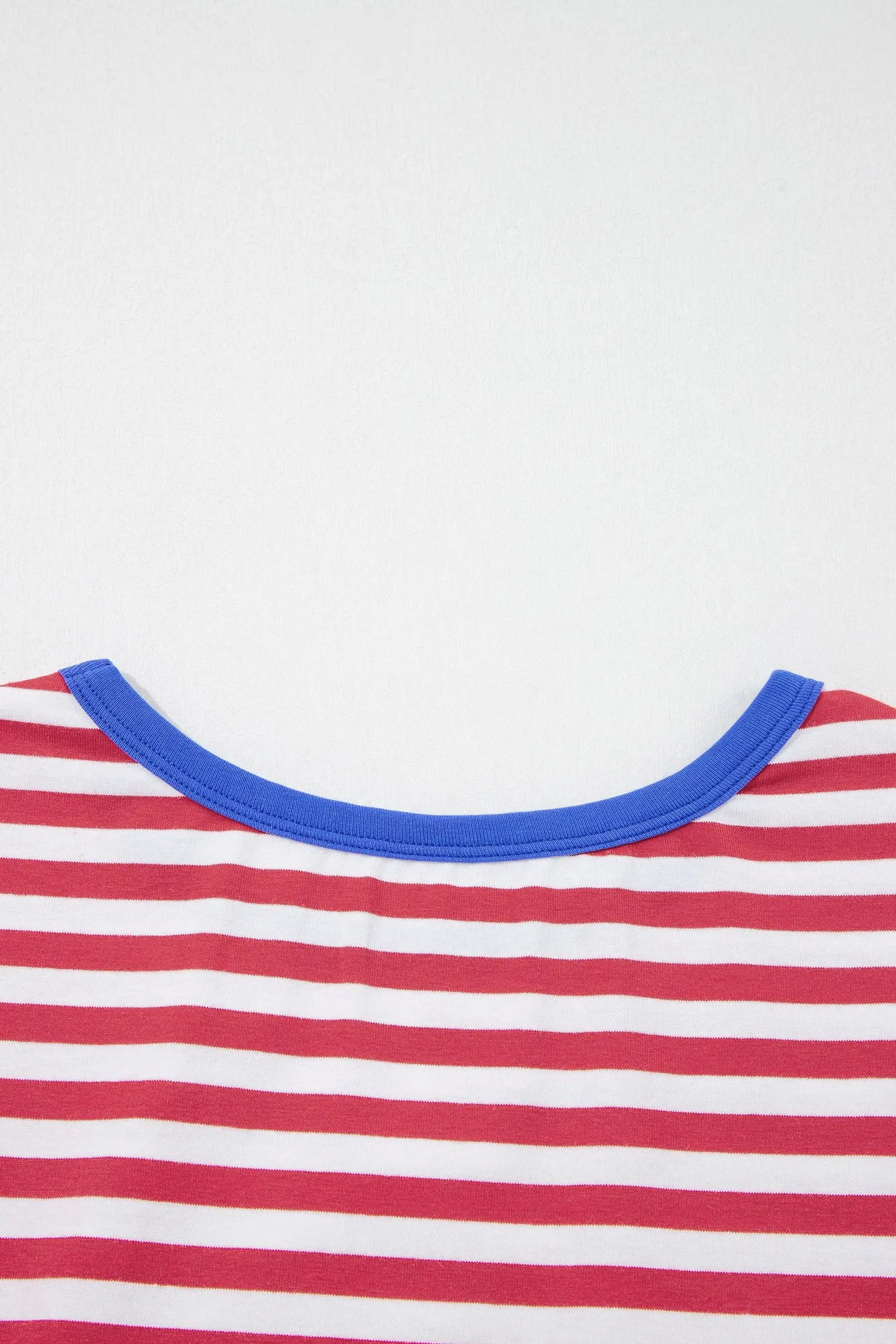 Sky Blue Stripe Nautical Tie Contrast Trim Round Neck T Shirt Mini Dress Nataliz