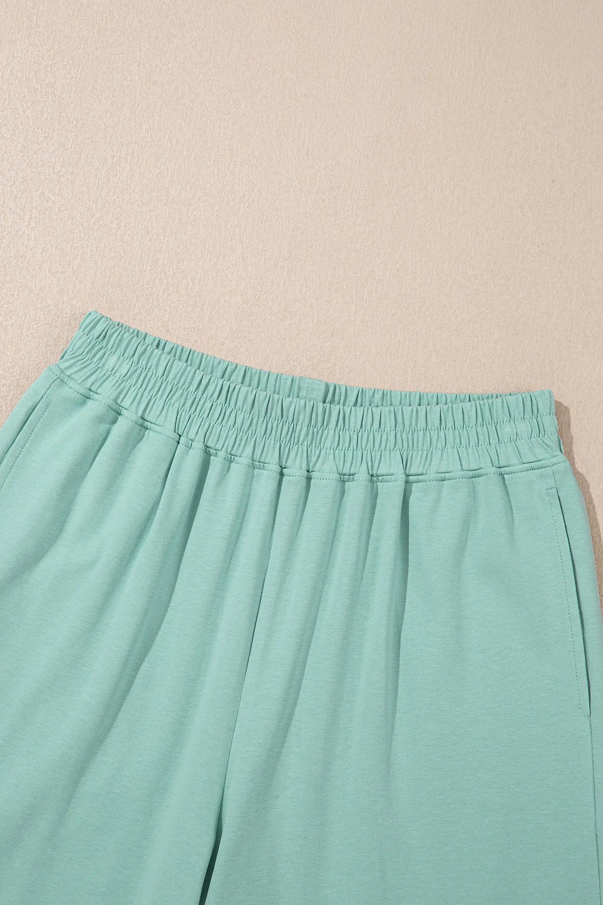 Solid Color Cropped Tank Top and Jogger Pants Set