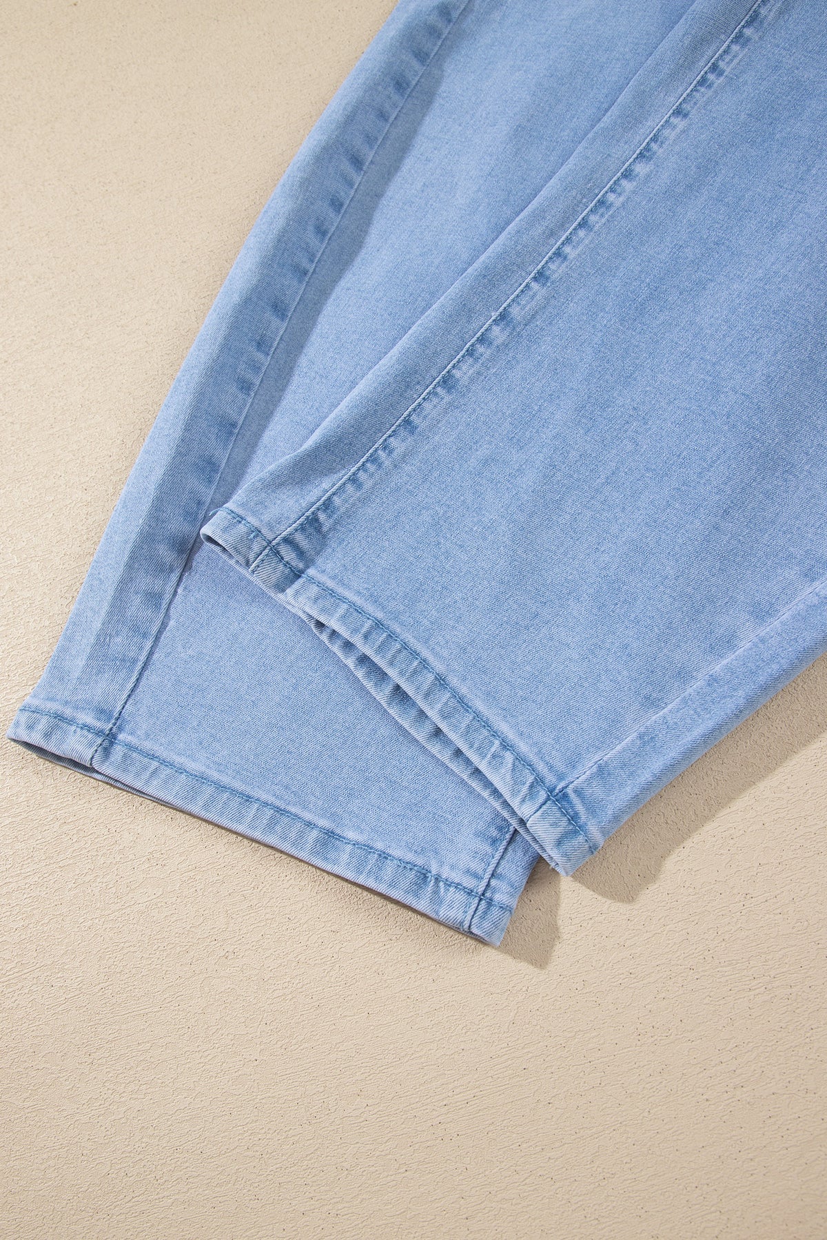 Solid Color Square Patch Pocket Ankle-length Barrel Jeans