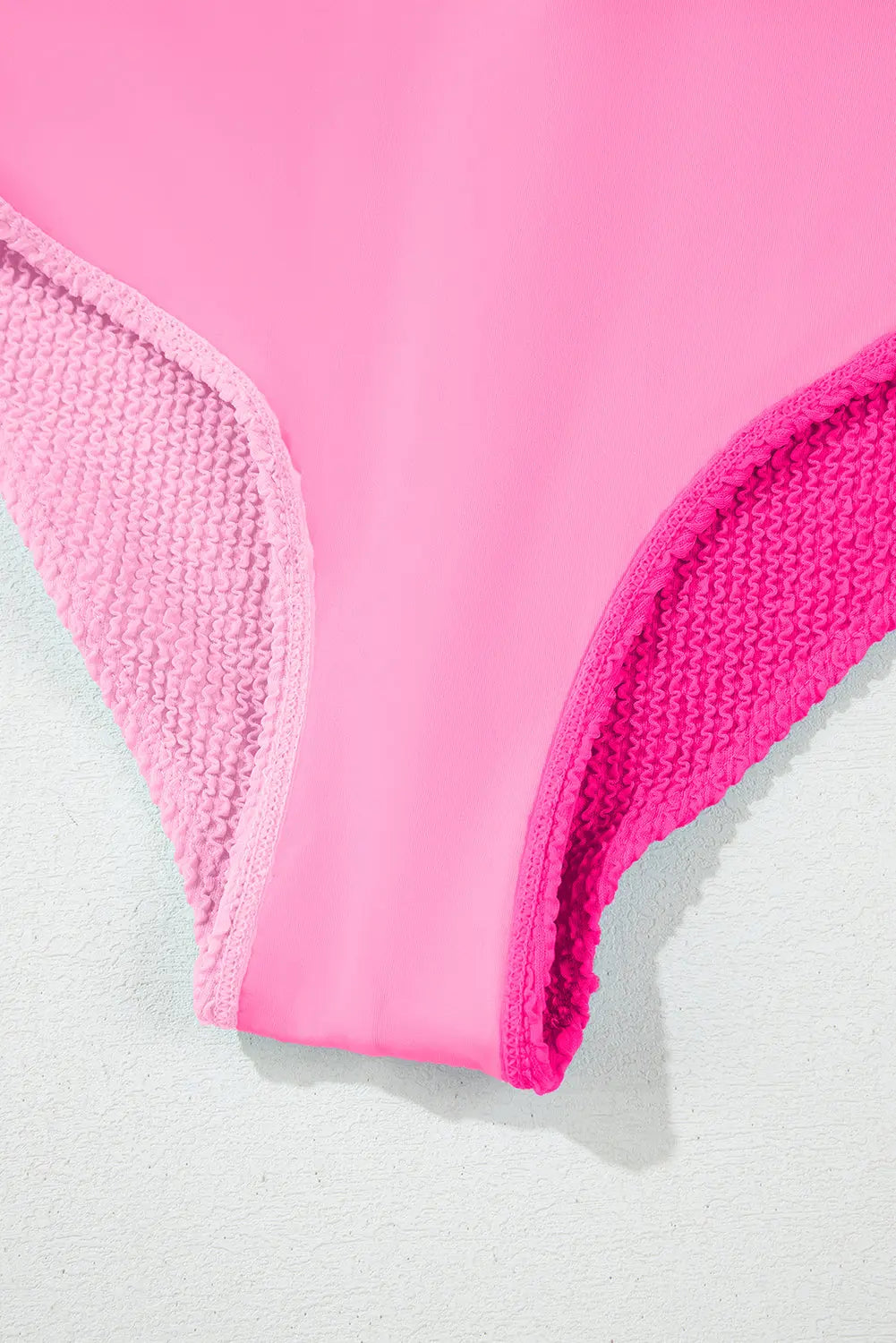 White Corded Colorblock Square Neck Bikini Swimsuit