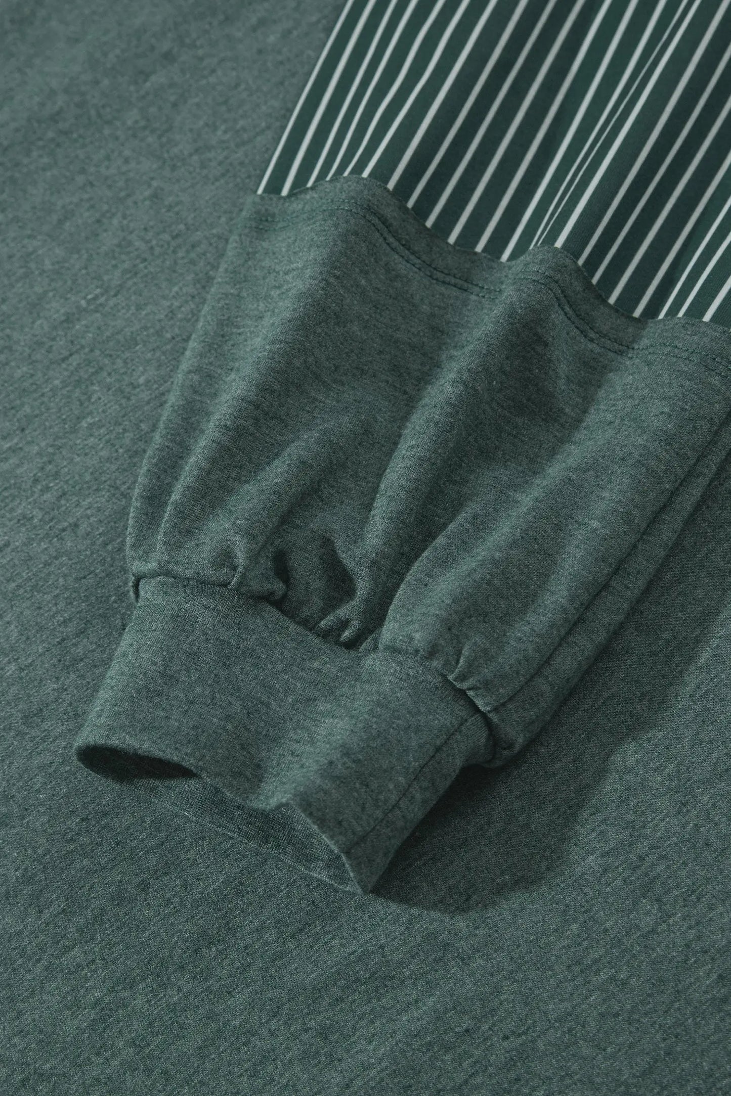 Green Bay Raw Seam Patchwork Long Sleeve Top Pocket Casual Pants 2pcs Set