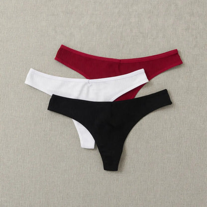 Pack of 3 stretch thong 95% cotton Nataliz