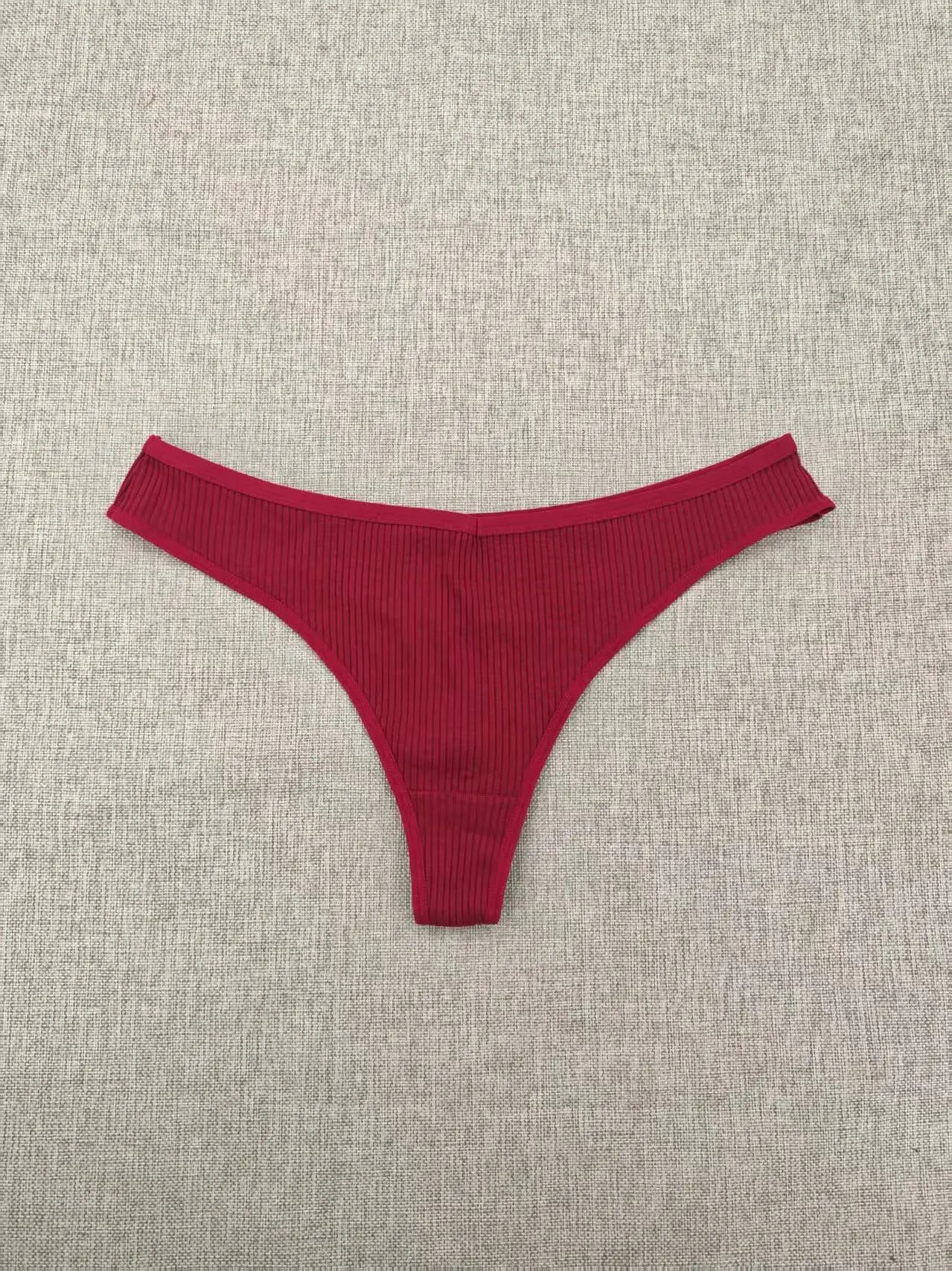 Red stretch cotton thong Nataliz