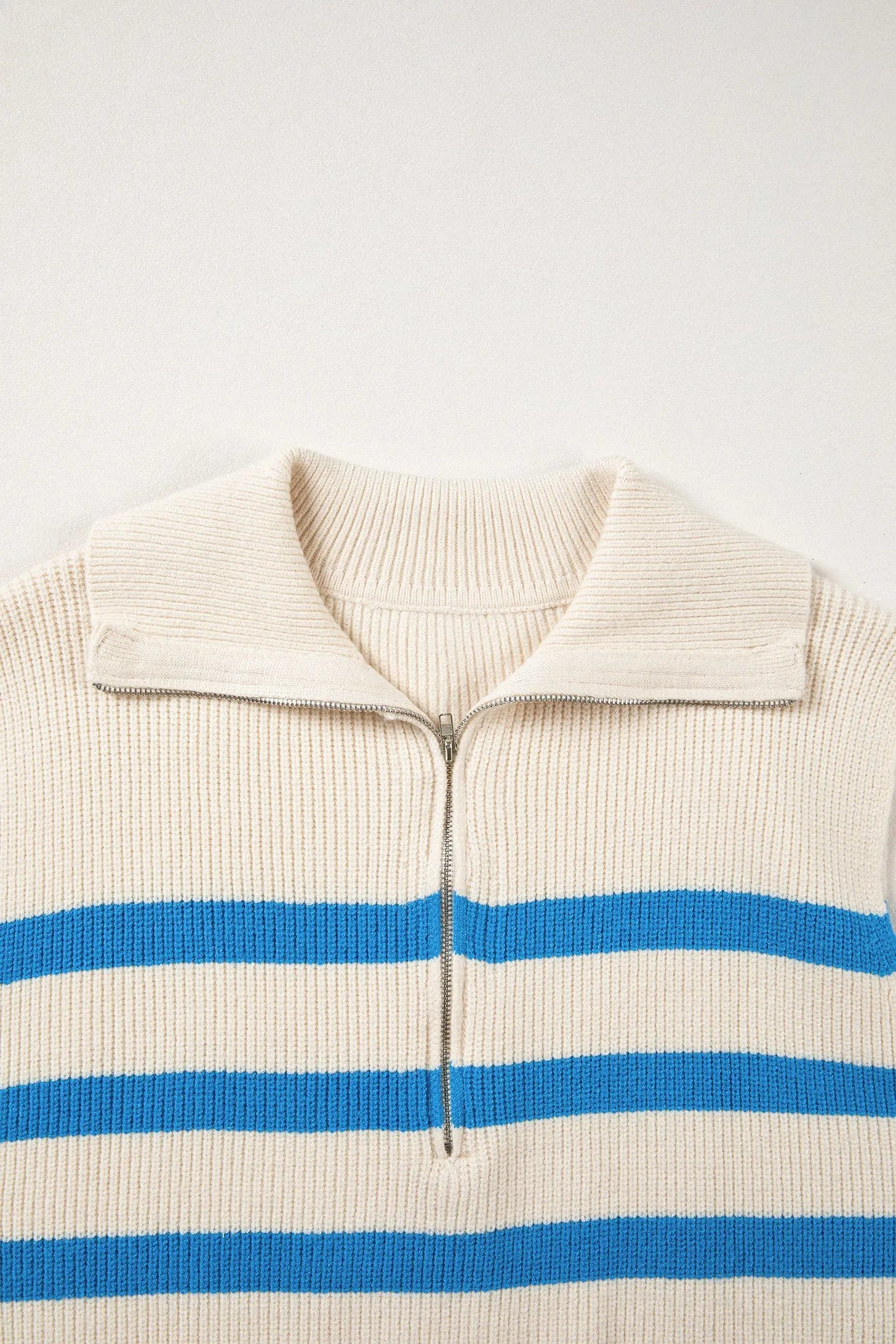 Chicory Coffee Ribbed Half Zip Collared Sweater Vest