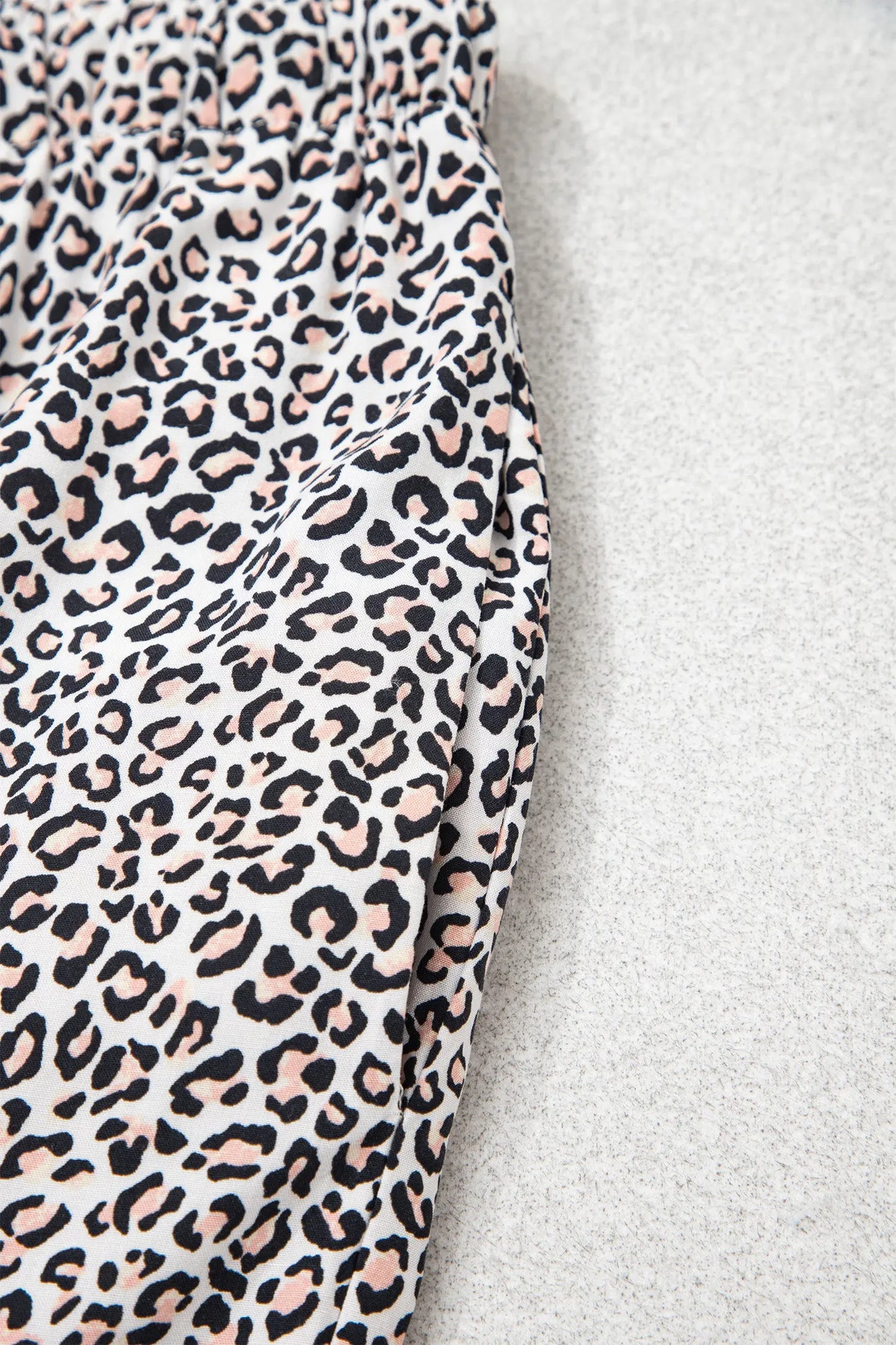 Brown Leopard Print Bow Knot Patchwork Long Sleeve Lounge Set