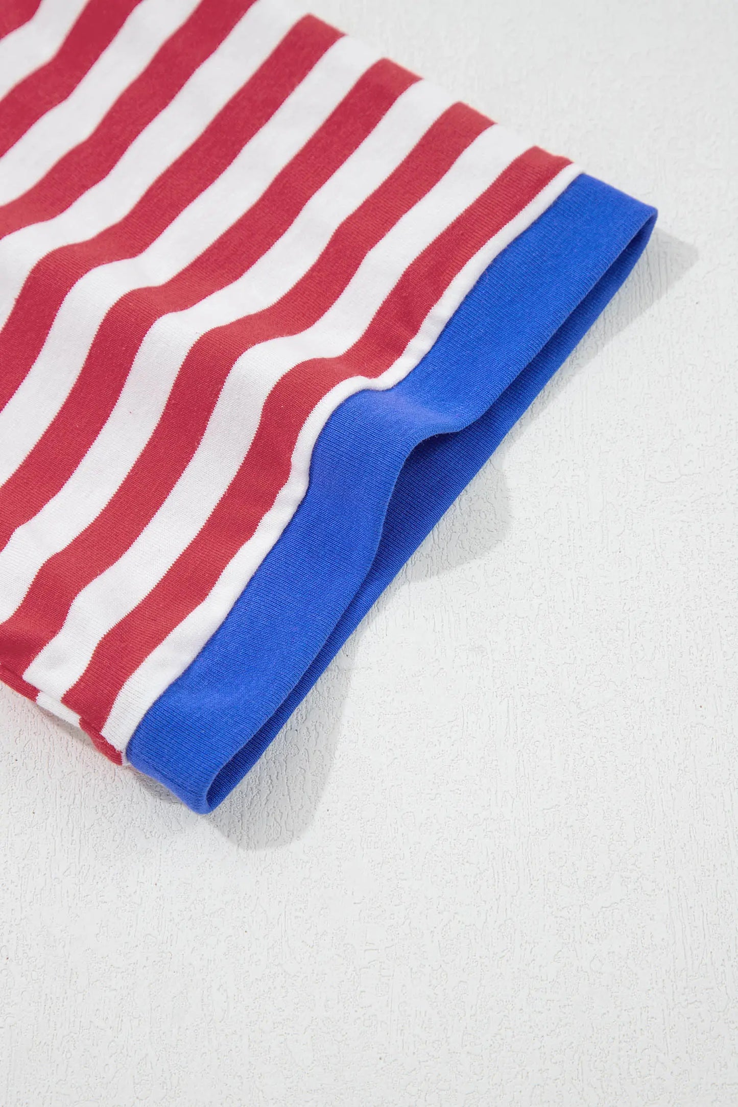 Sky Blue Stripe Nautical Tie Contrast Trim Round Neck T Shirt Mini Dress Nataliz