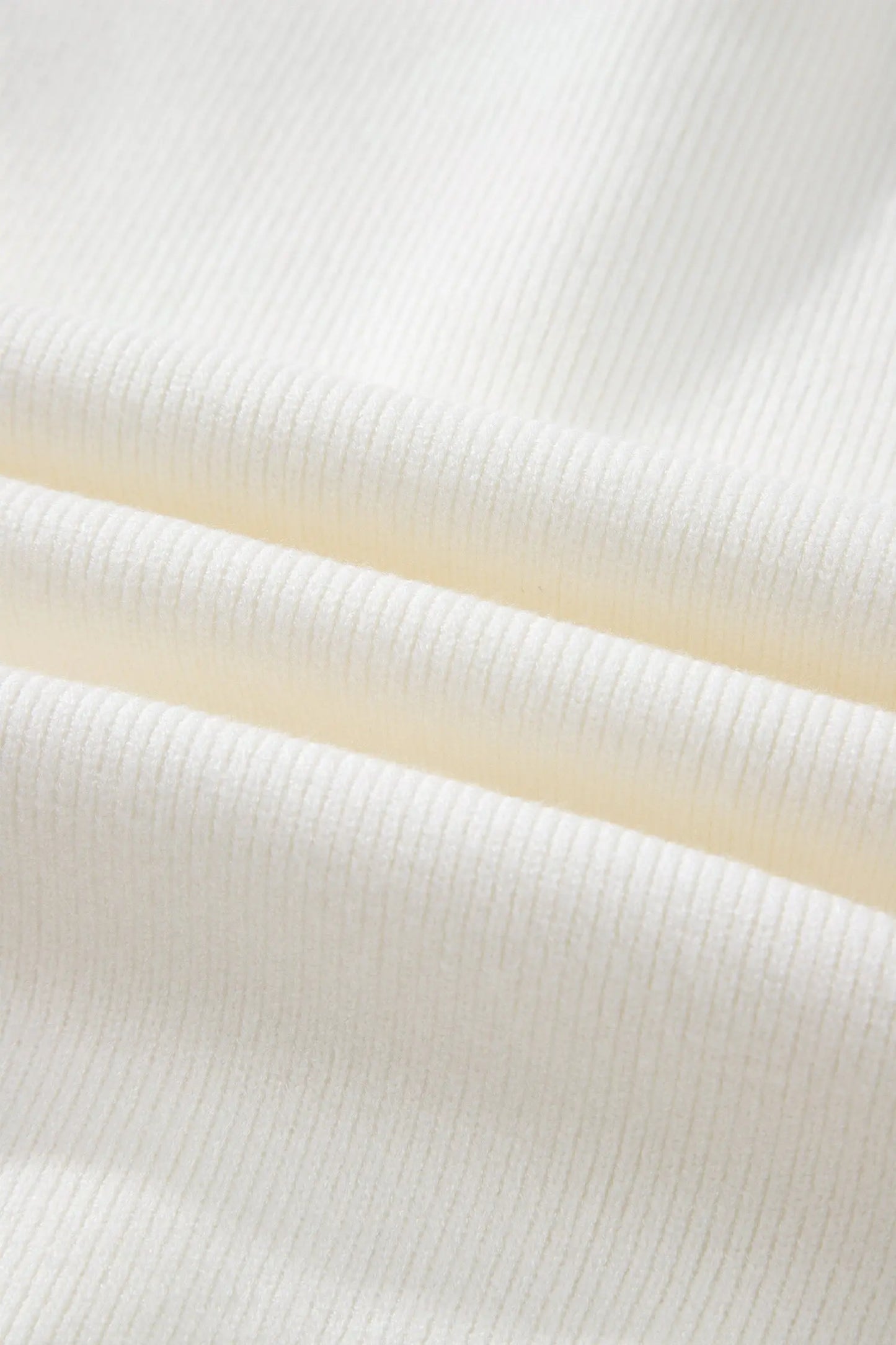 White Solid Color Sleeveless Knit Button Pocketed Sweater