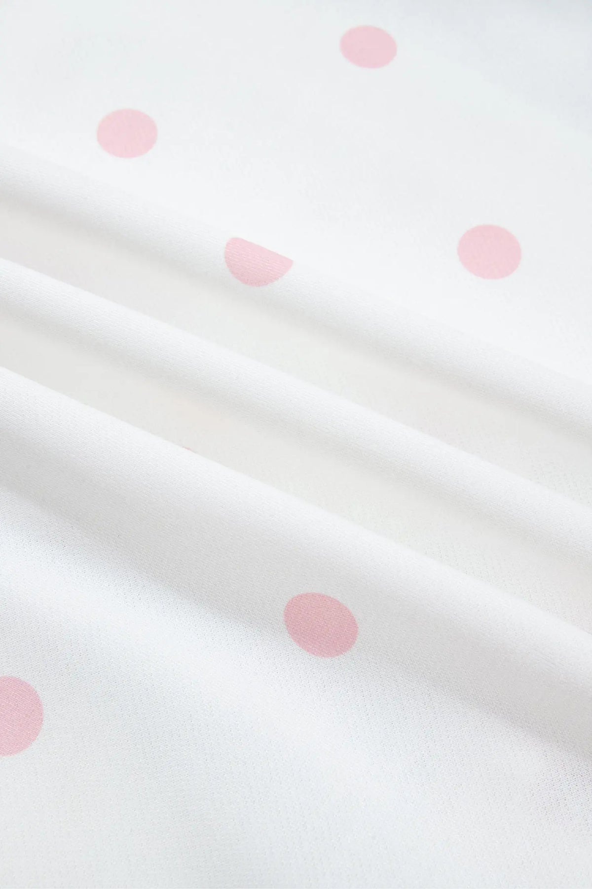Pink Polka Dot Half Zip Drop Shoulder Relaxed Sweatshirt