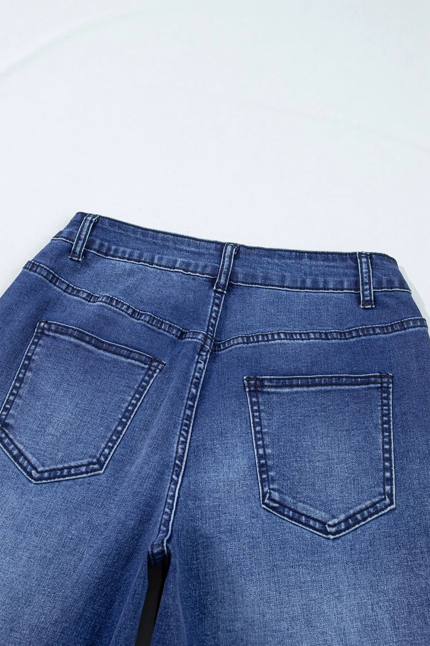 Black Studded Detail Straight Leg Casual Loose Jeans