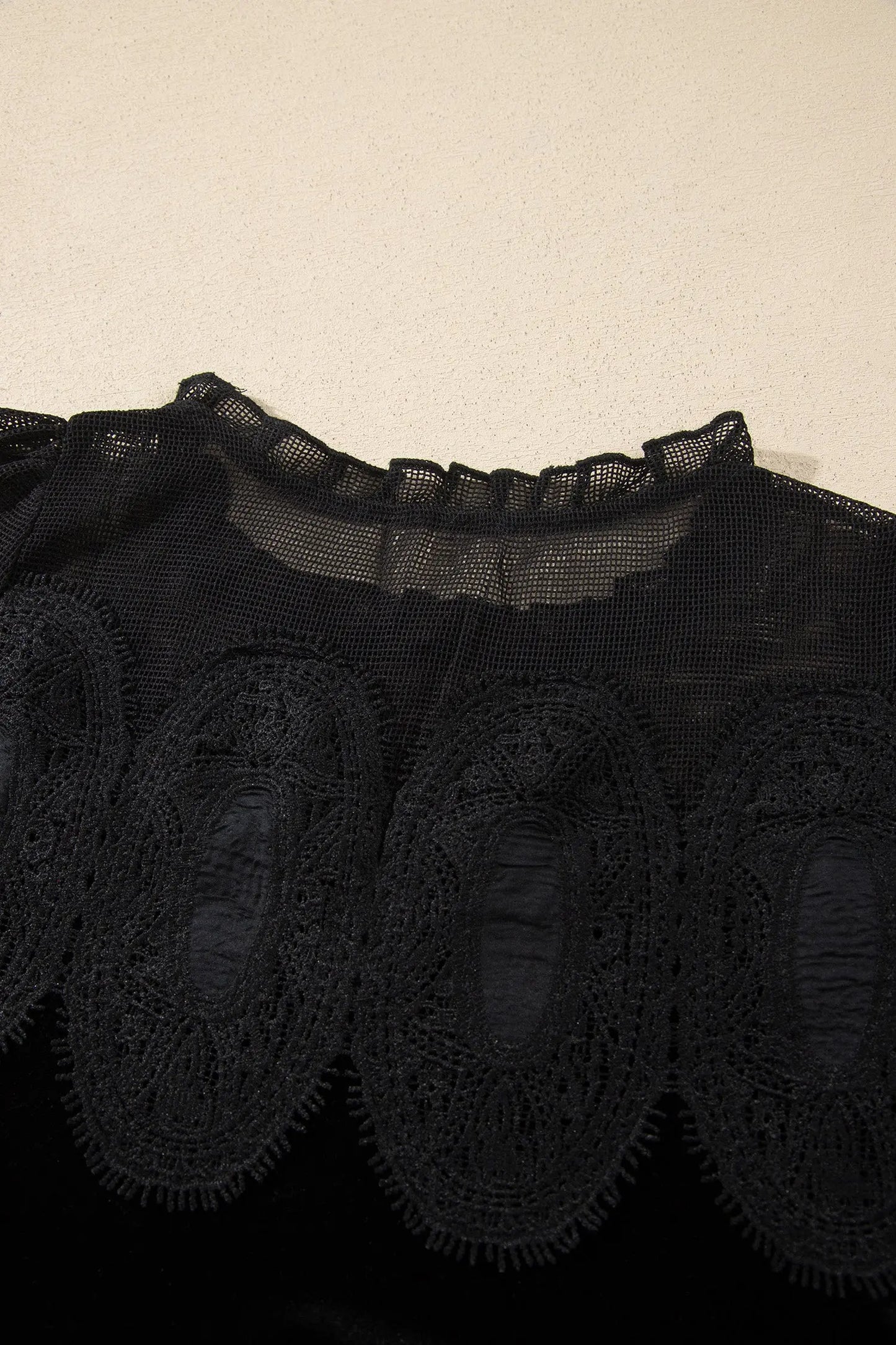 Black Embroidered Velvet Short Sleeve Mini Shift Dress