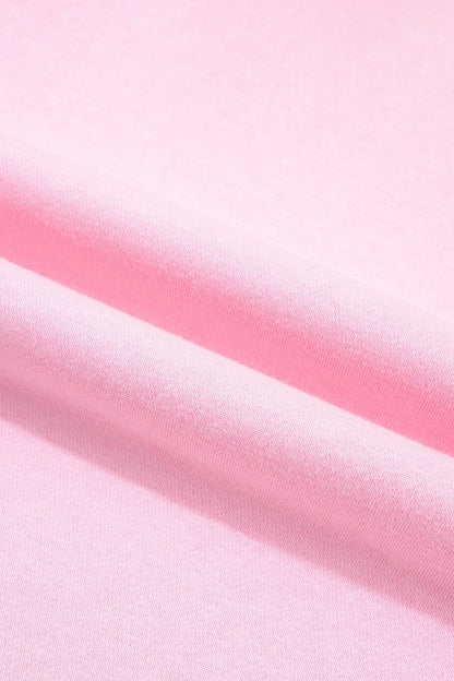 Pink Colorblock Polka Dot Contrast Trim Oversized Sweatshirt