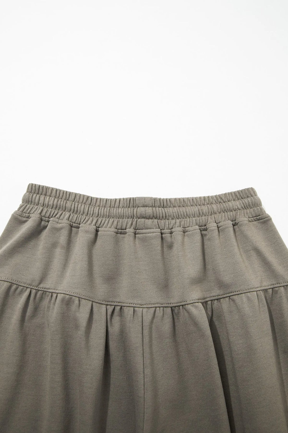 Dirty blue Elastic Waist Drawstring Wide Leg Full Length Pants