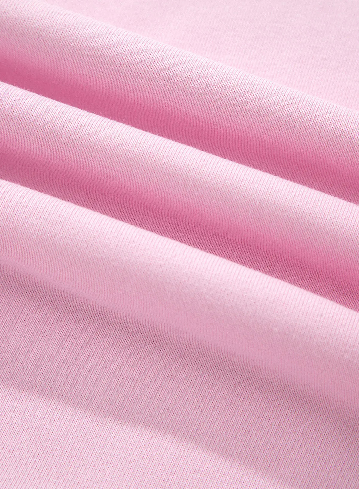 Pink Solid Color Raw Seam Lace Detail Loose Casual Sweatshirt detail view · nz-alt-v1
