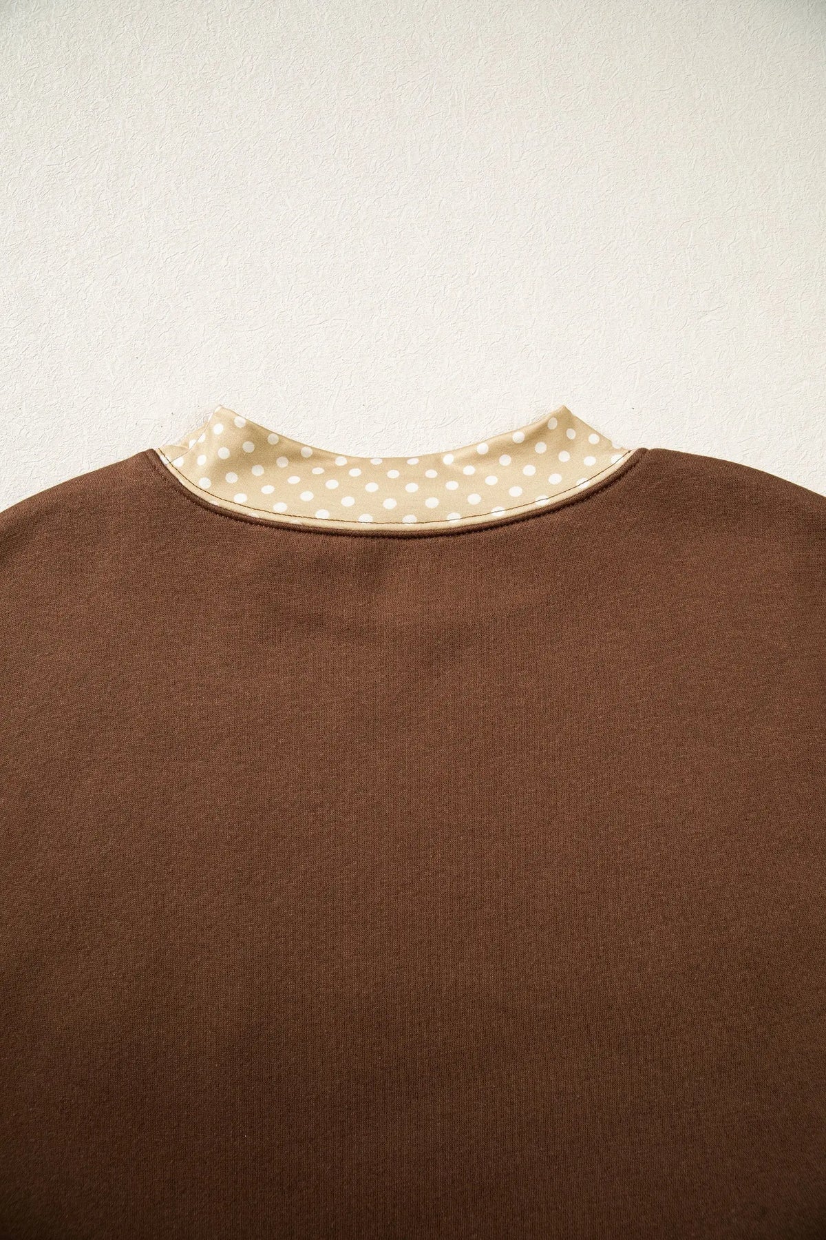 Polka Dot Trim High Neck GRACE Letter Graphic Baggy Sweatshirt