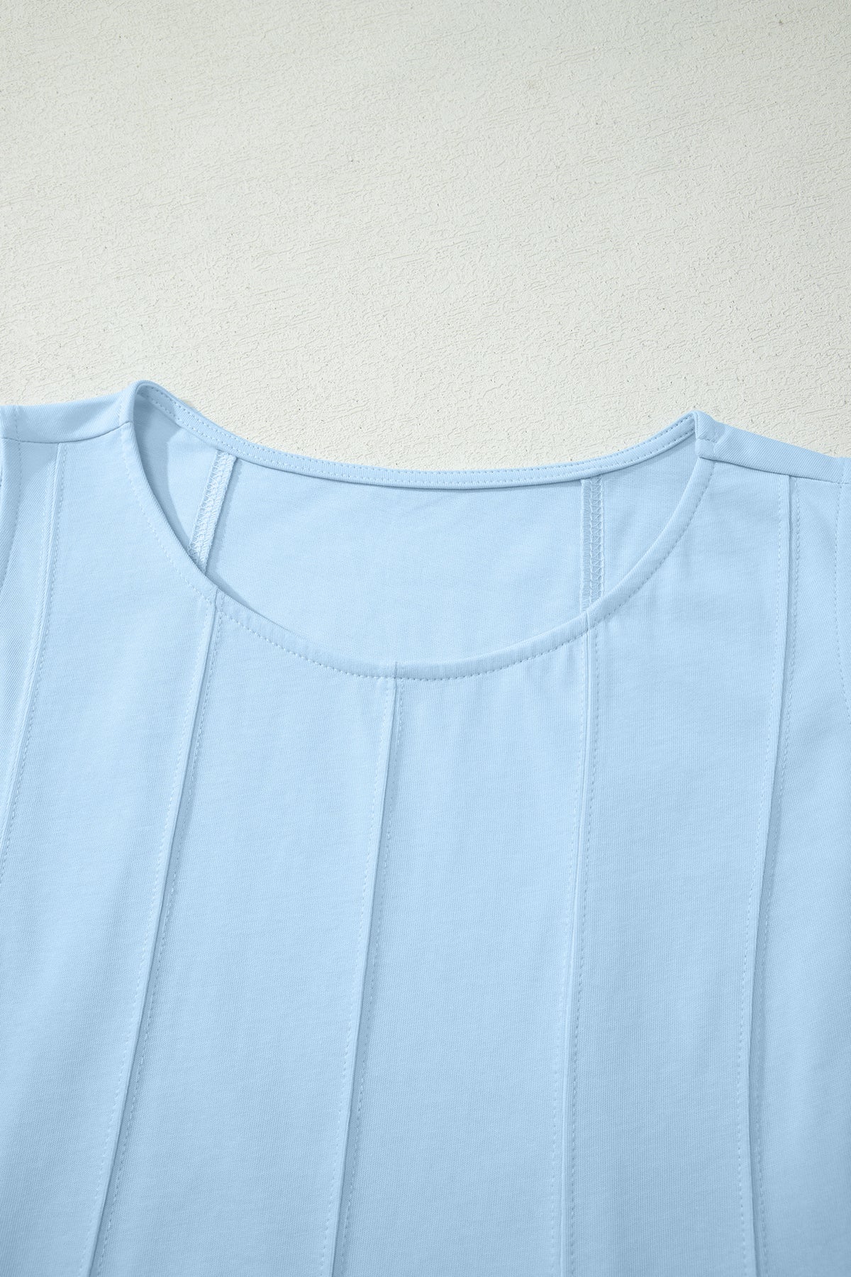 Cotton Stitched Detail Loose Tank Top 2pcs Short Set