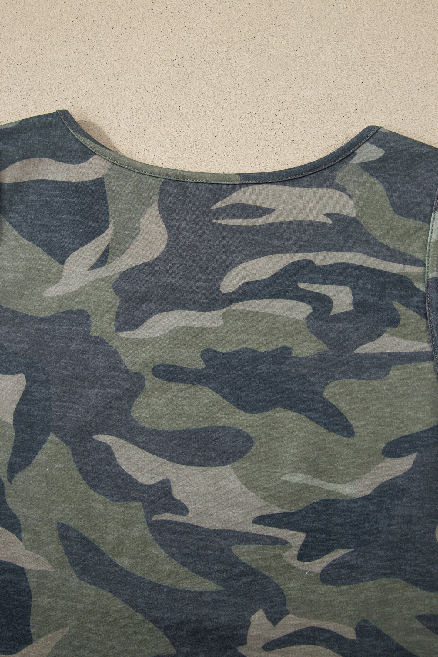 Green Camouflage Print Slim Tank Drawstring Pant Set