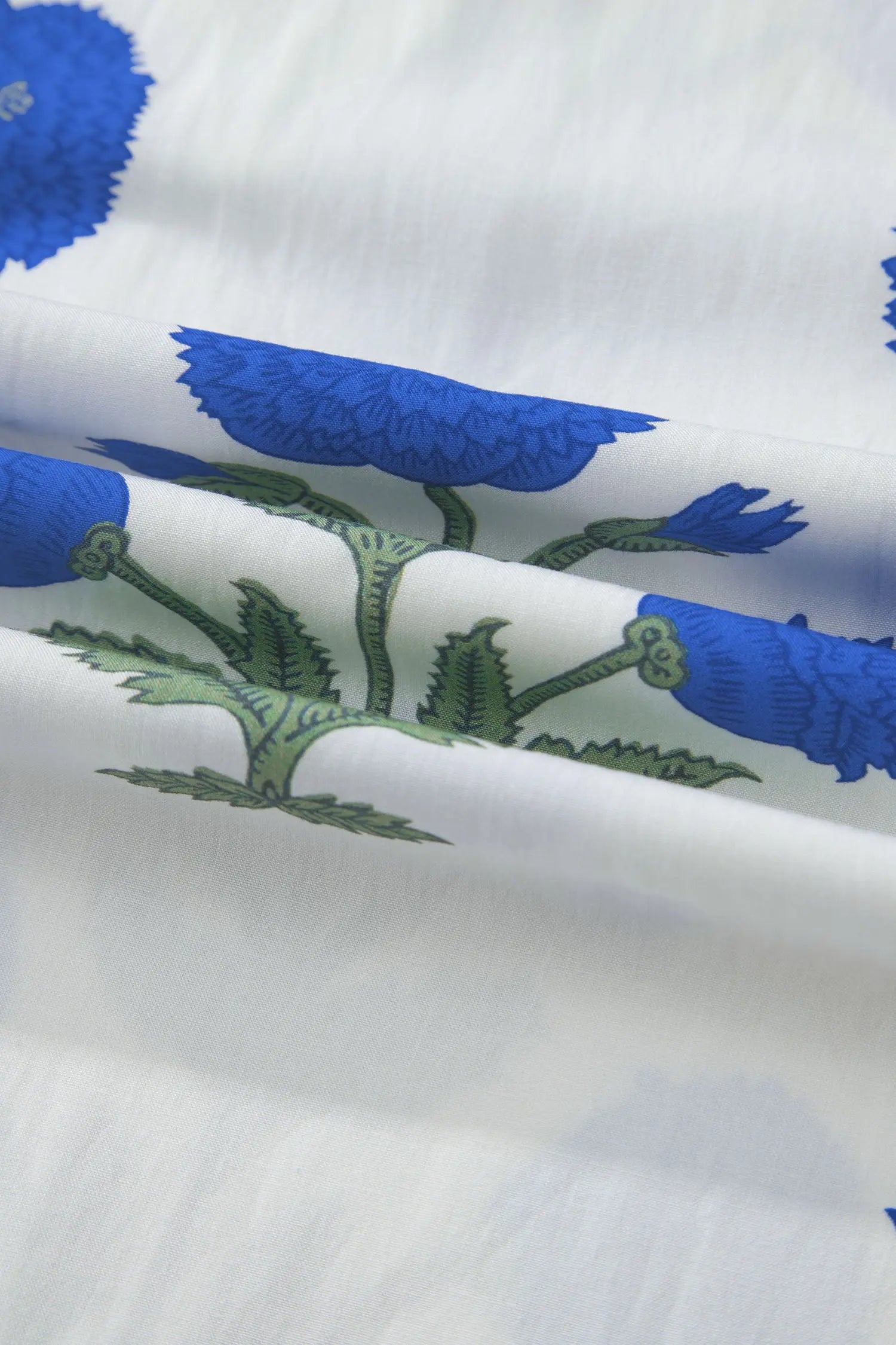 Sky Blue Casual Wild Flower Print V Neck 3/4 Sleeve Blouse Nataliz