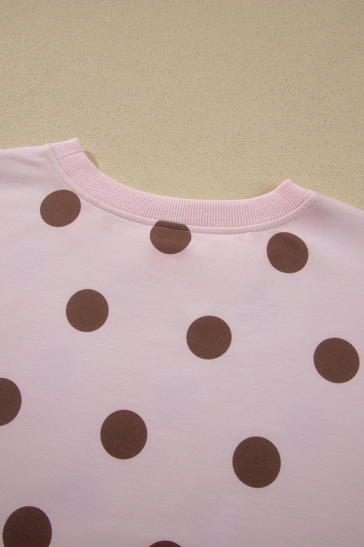 Polka Dot Long Sleeve Top Split Skort Casual 2pcs Set