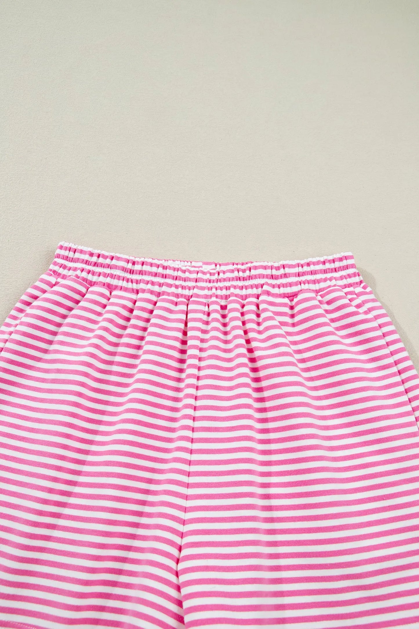 Red Stripe Oversize Mock Neck Sweatshirt and Shorts Set