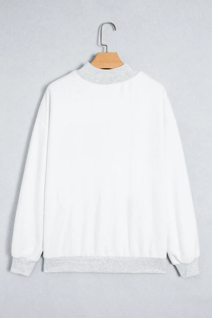 Light Grey High Neck GAMEDAY/ FOOTBALL Double Side Printed Reversible Sweatshirt