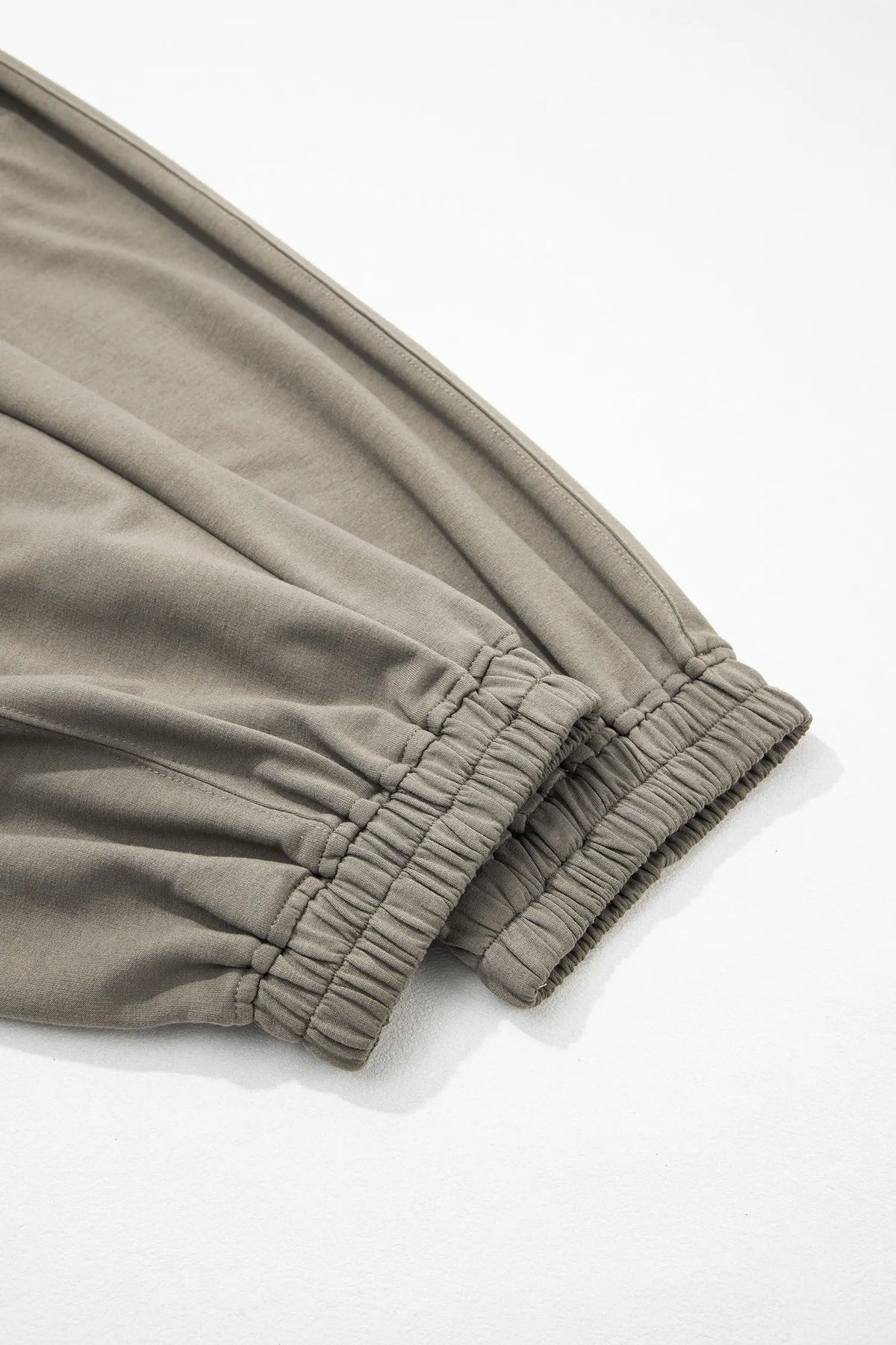 Dirty blue Elastic Waist Drawstring Wide Leg Full Length Pants