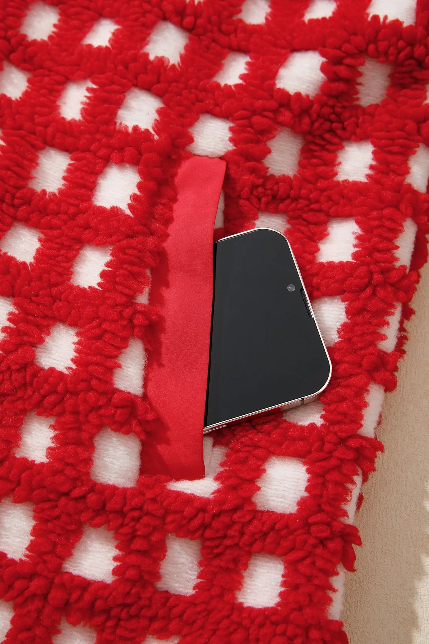 Fiery Red Plaid Zip-up Long Sleeve Jacket