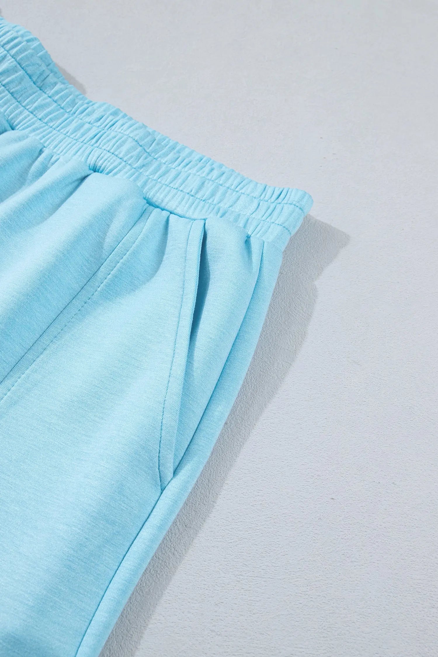Myosotis Half Zip High Neck Tee Athleisure Short Set Nataliz