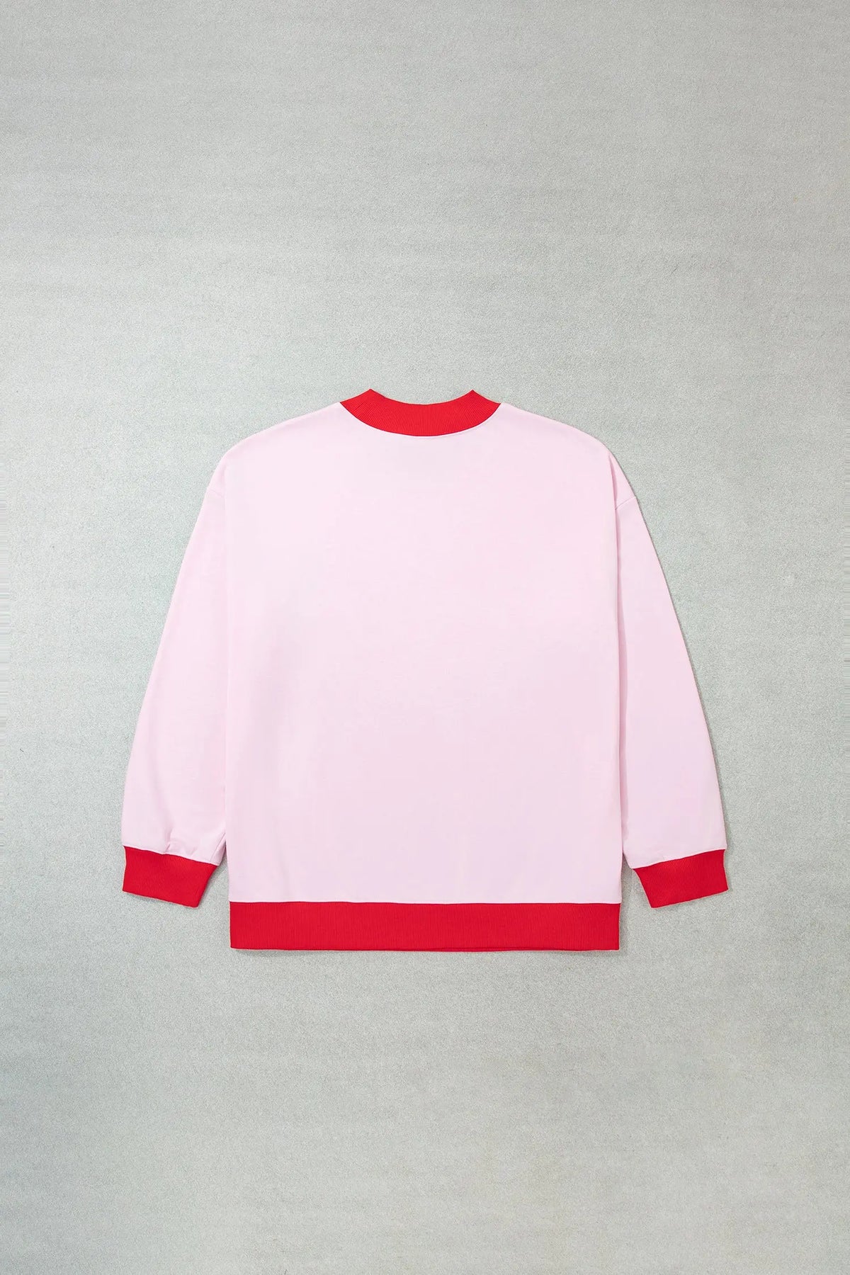 Grapefruit Orange Color Block Contrast Trim Plus Size Sweatshirt