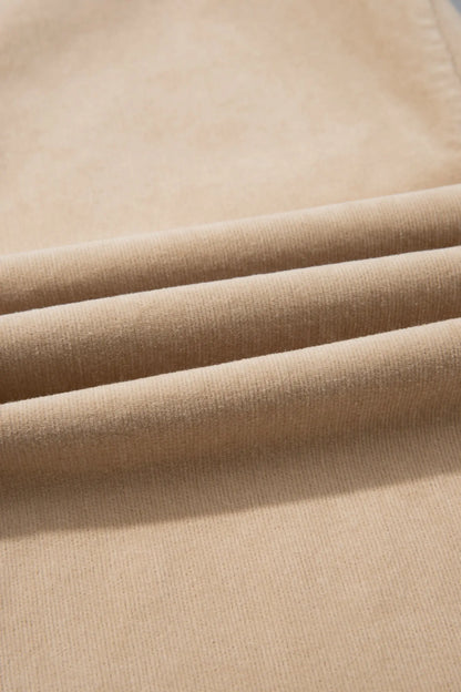 Smoke Gray Corduroy Side Panel Colorblock Straight Leg Pants