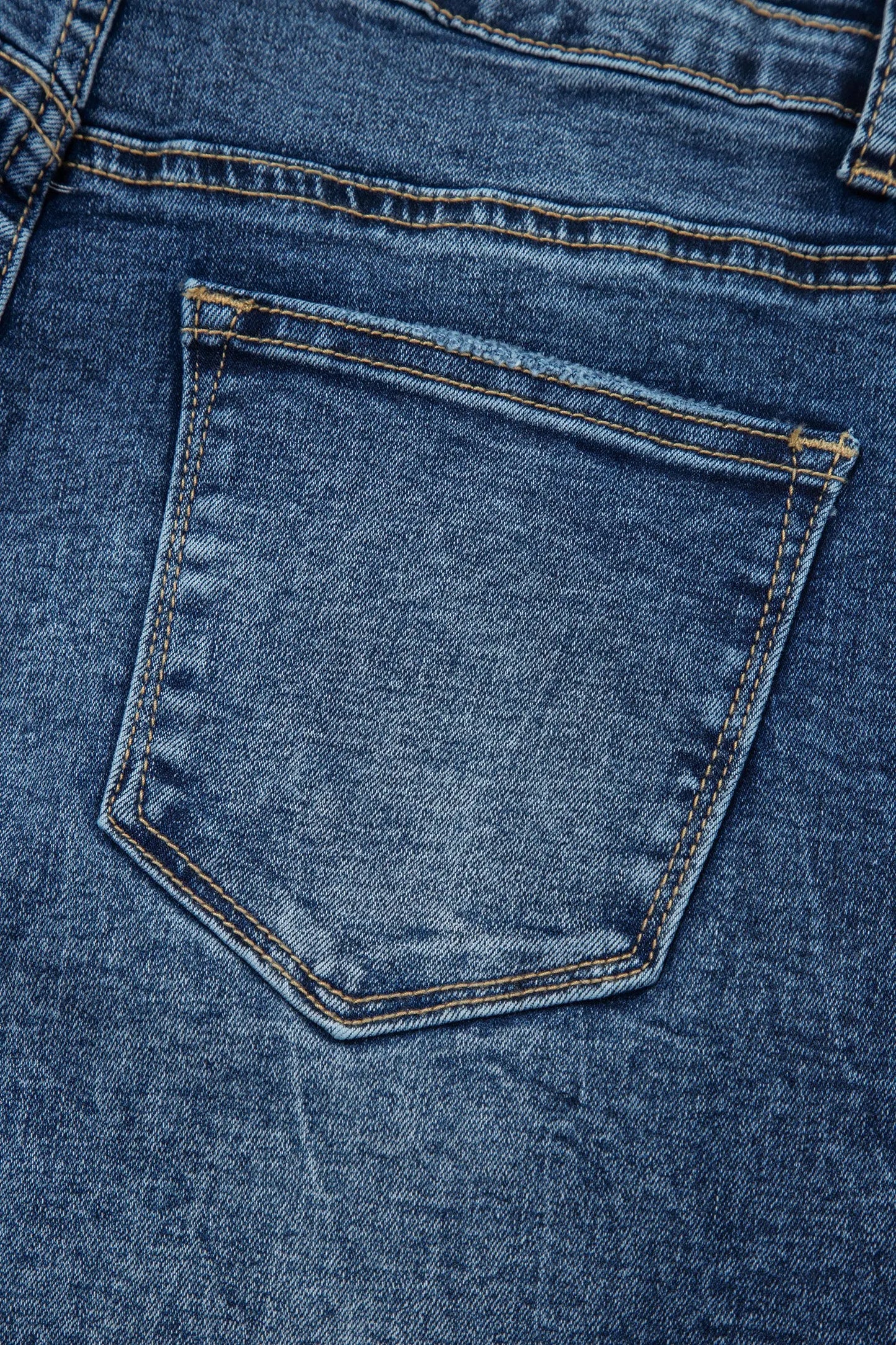 Sail Blue Acid Wash Pocket Detail Flare Jeans