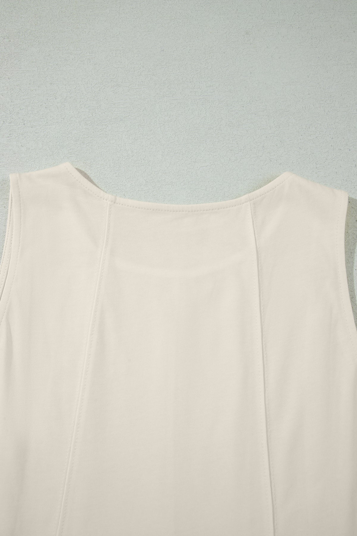 Cotton Stitched Detail Loose Tank Top 2pcs Short Set
