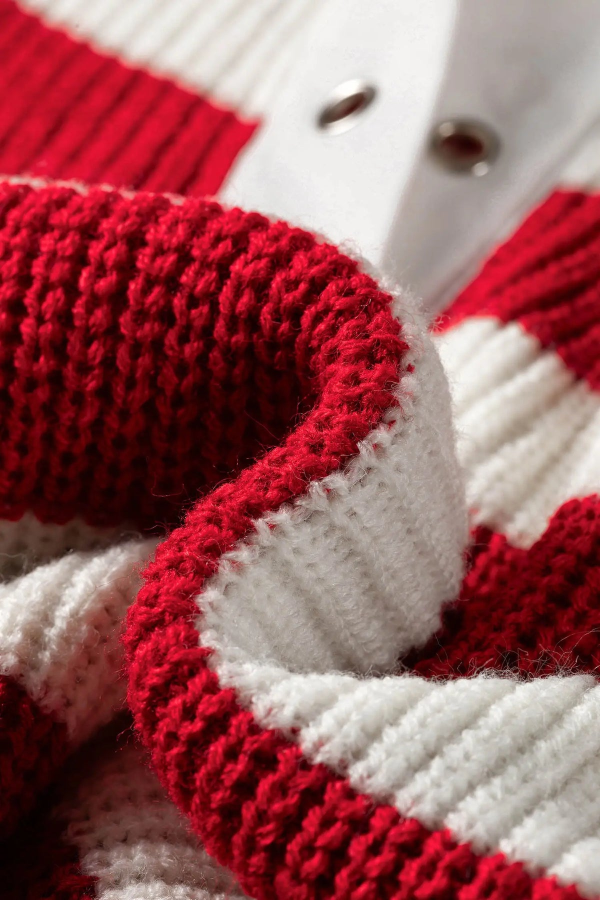 Red Stripe Striped Colorblock V Neck Long Sleeve Shift Sweater