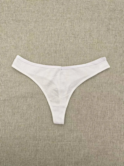 White stretch cotton thong Nataliz