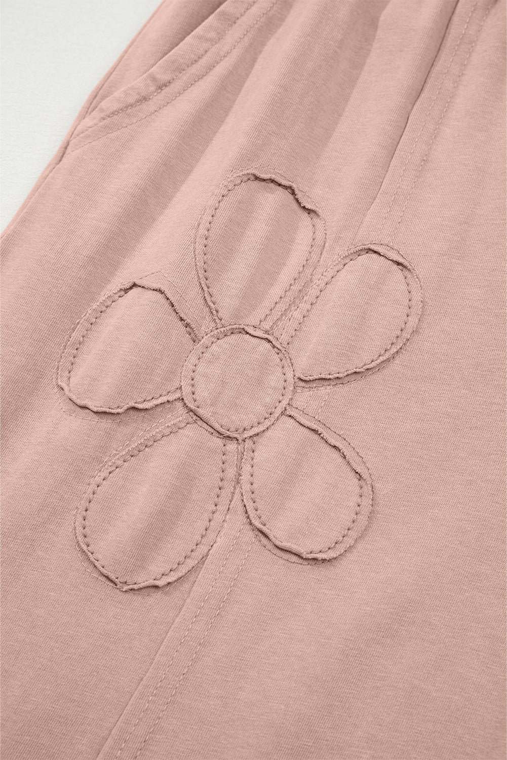Buckskin Flower Patch Mineral Washed Terry Knit Cropped Wide Leg Pants