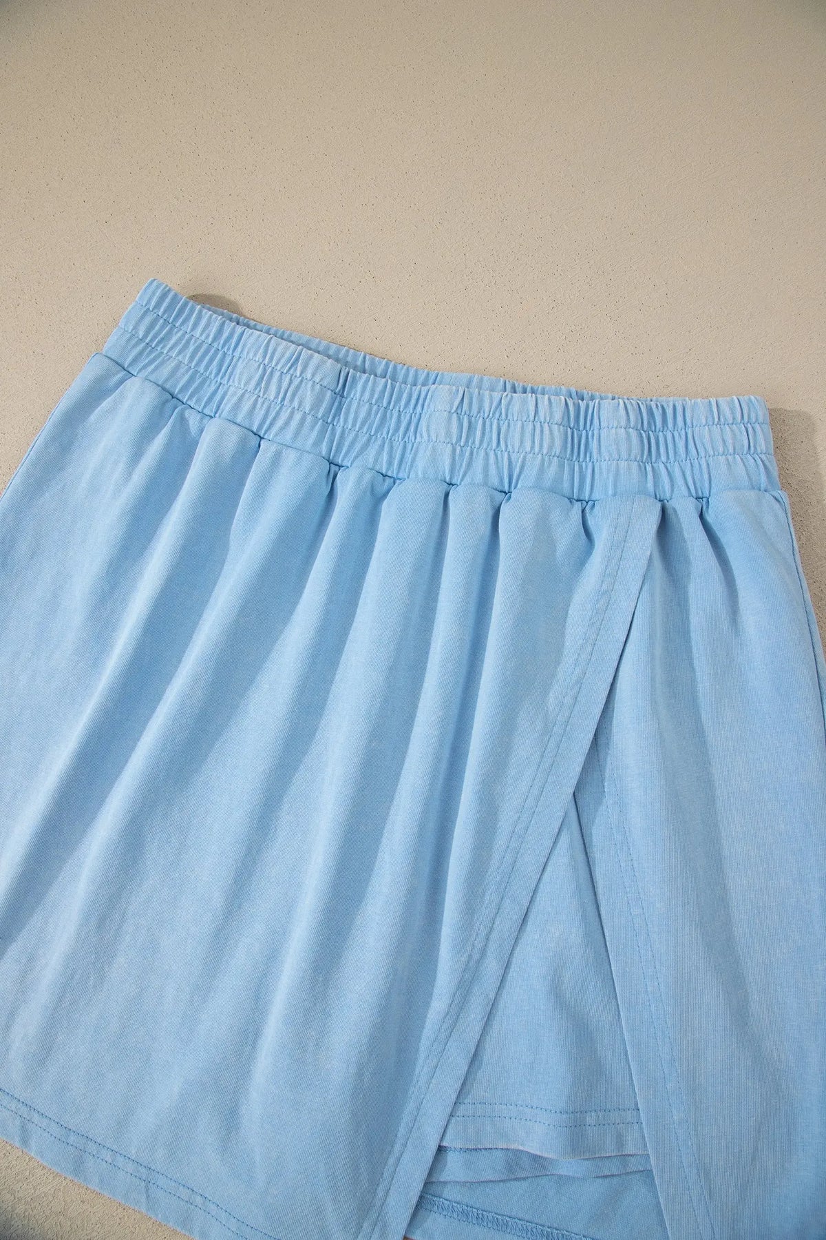 Cotton Mineral Wash V Neck Tee Matching Skort Set
