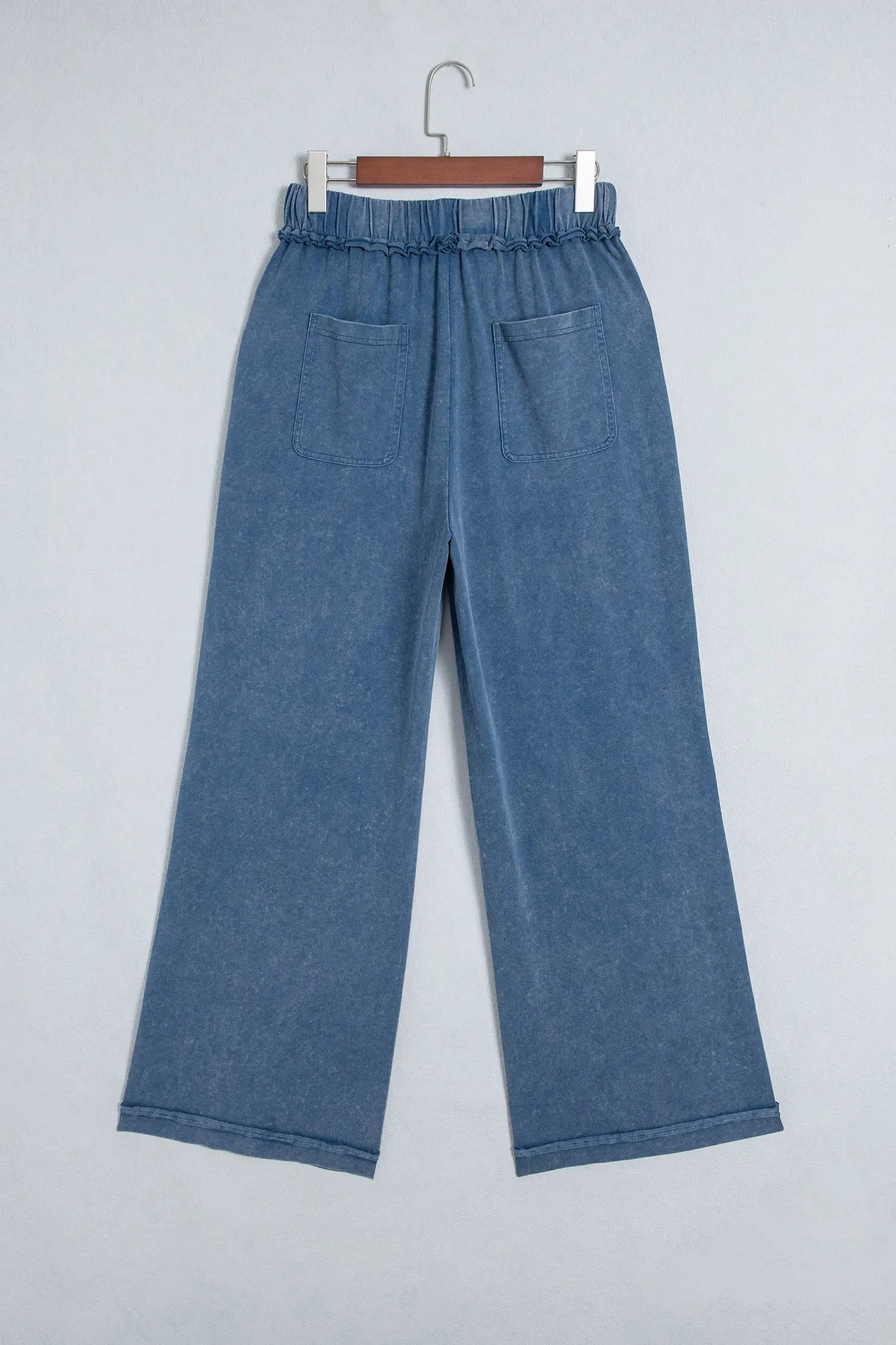Ashleigh Blue Mineral Wash Seam Detail Flare Leg Drawstring Pants