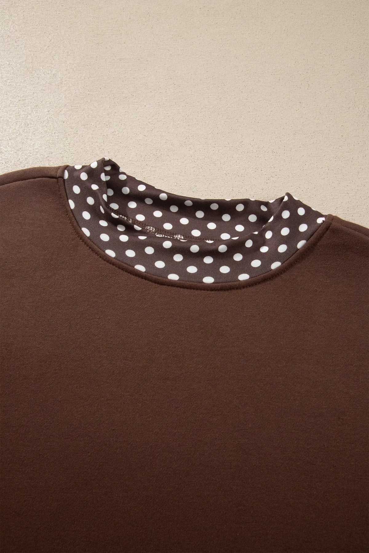 Pink Colorblock Polka Dot Contrast Trim Oversized Sweatshirt
